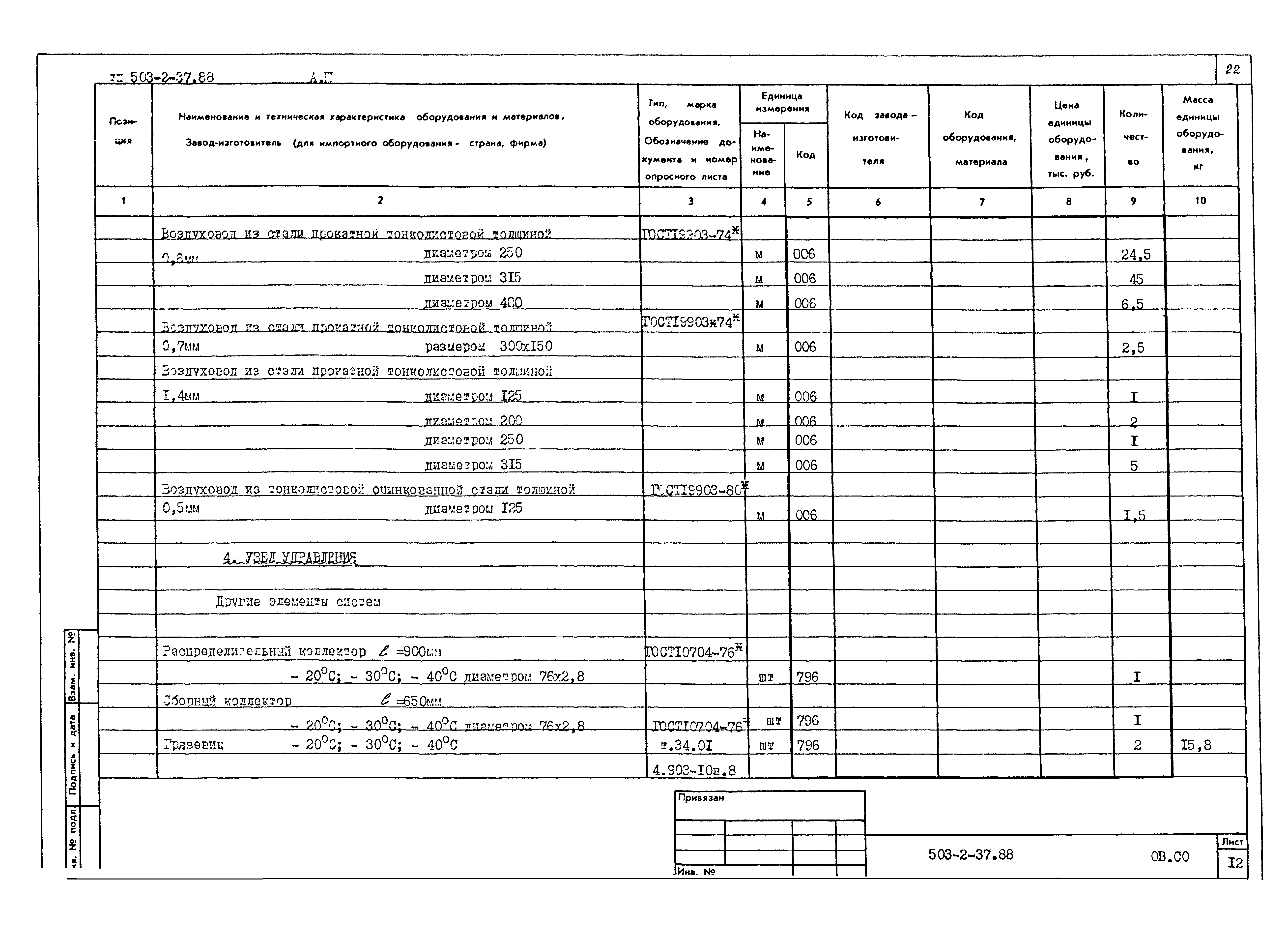 Типовой проект 503-2-37.88