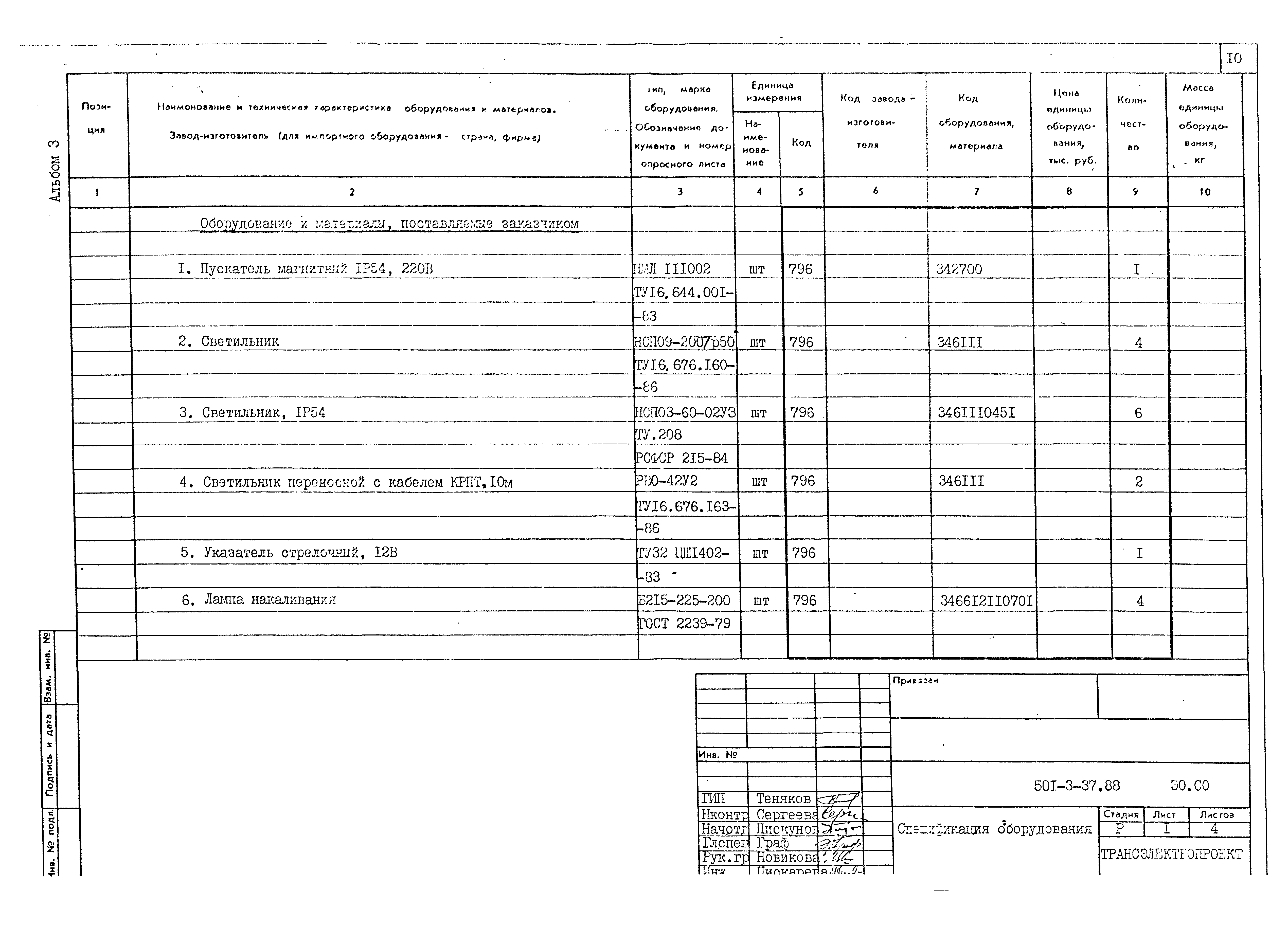 Типовой проект 501-3-37.88