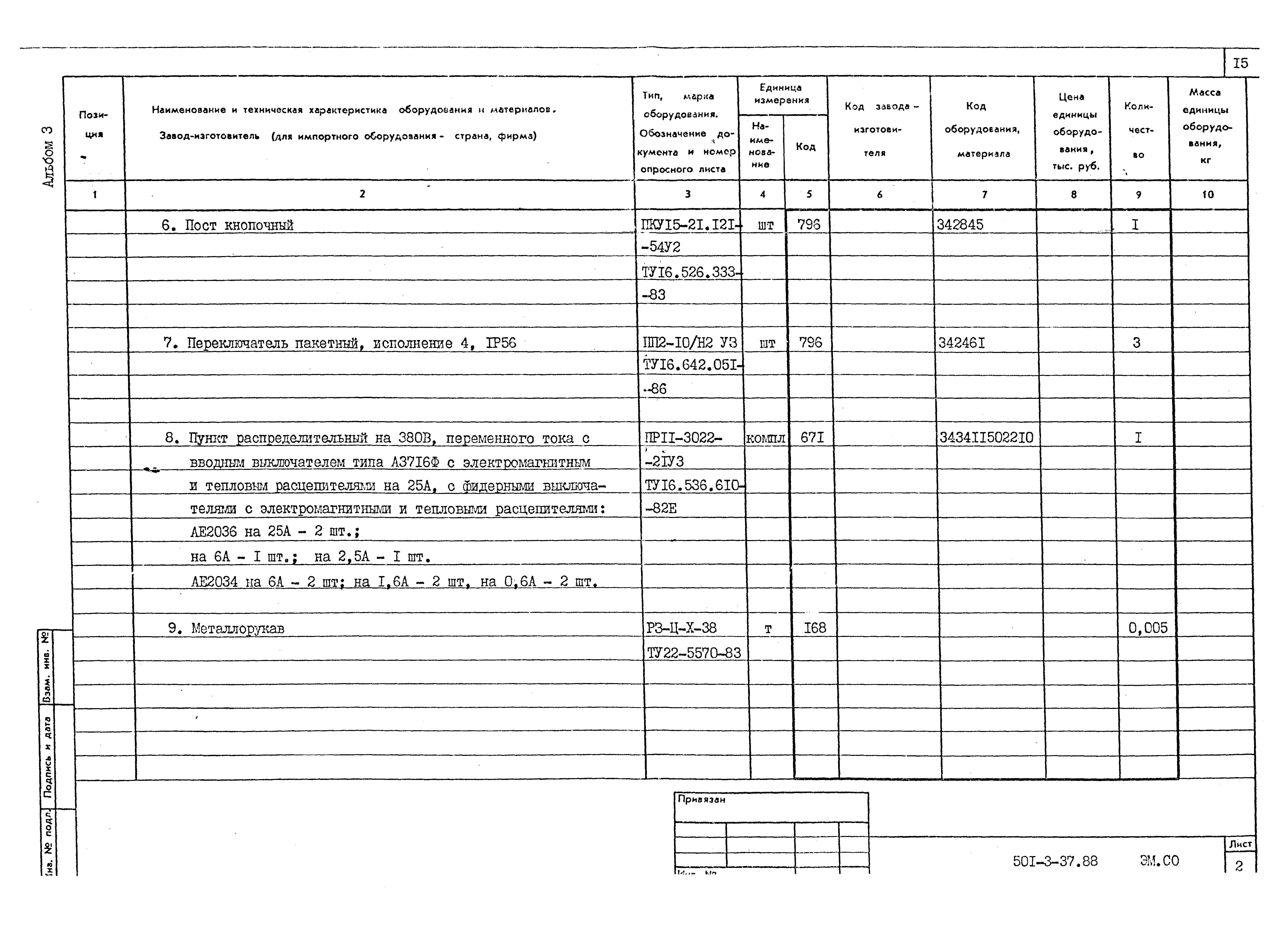 Типовой проект 501-3-37.88