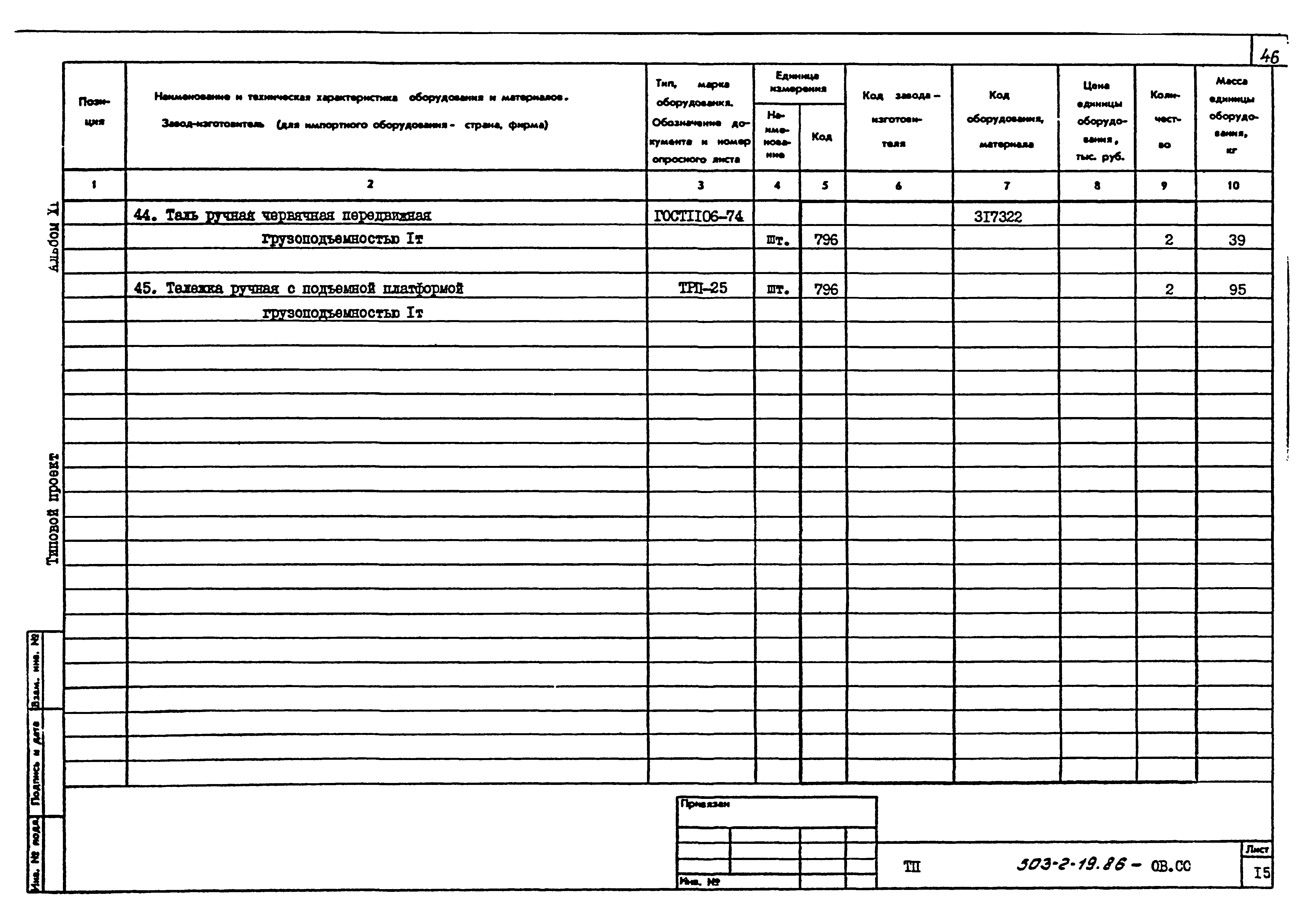 Типовой проект 503-2-19.86