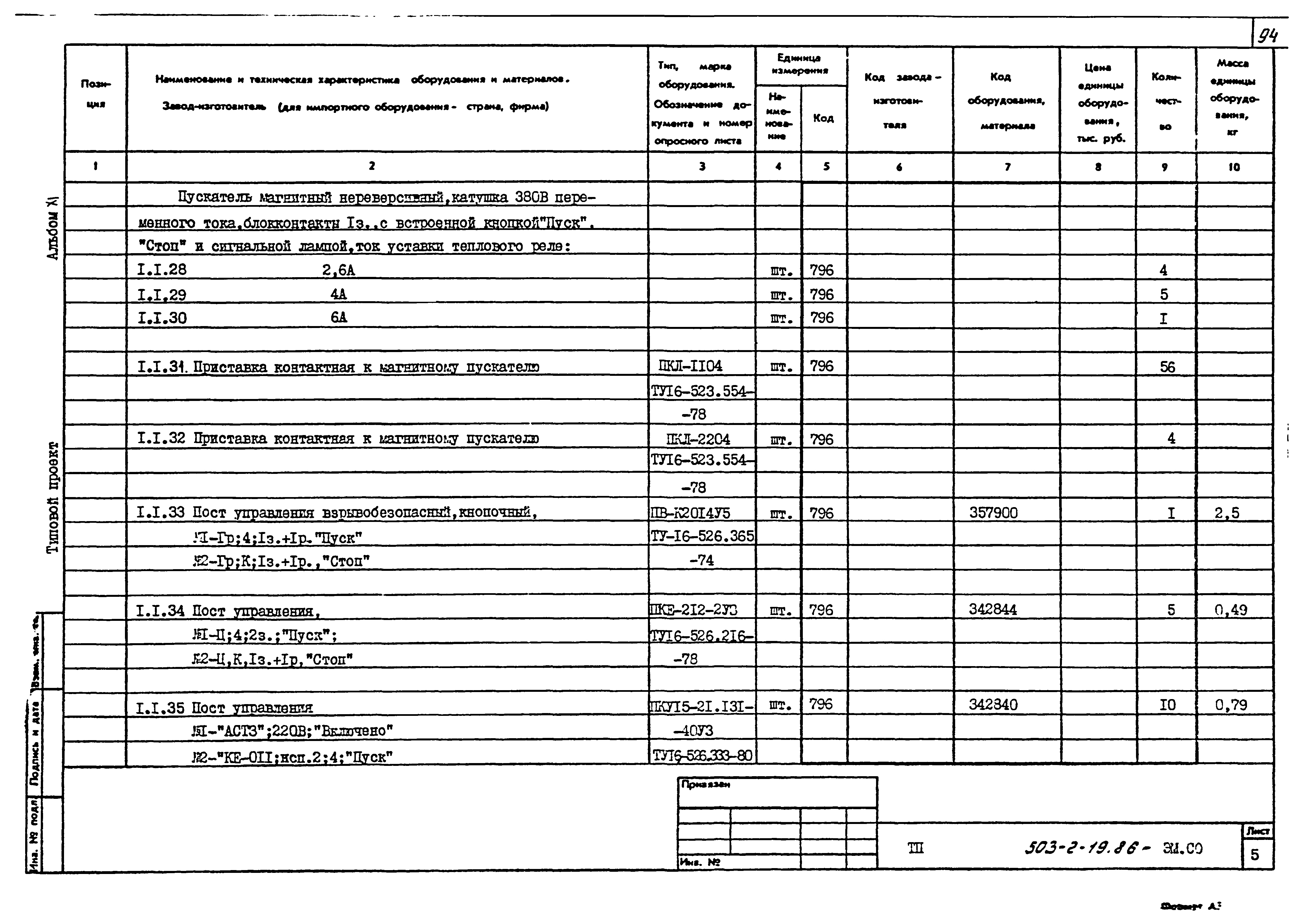 Типовой проект 503-2-19.86