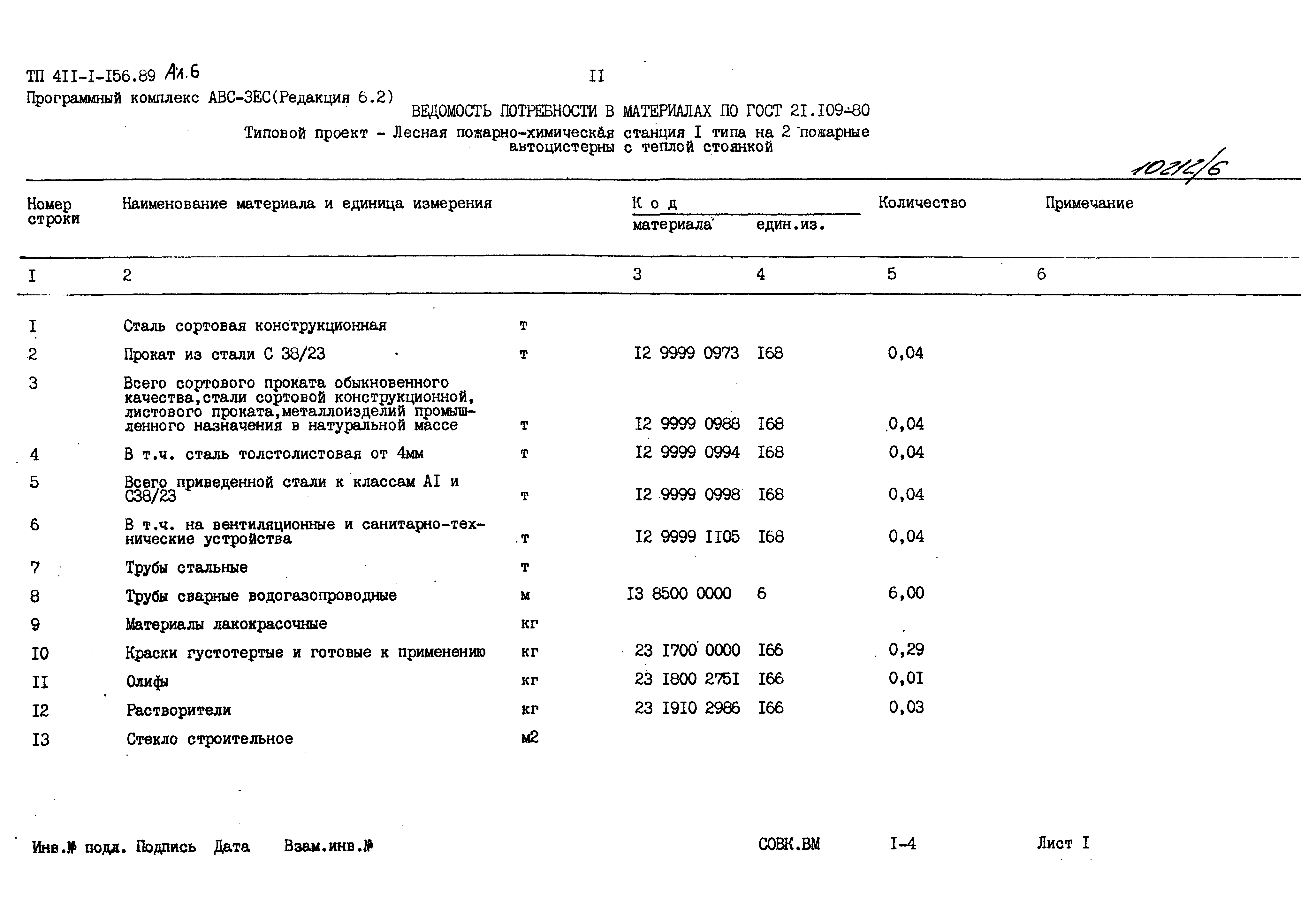 Типовой проект 411-1-156.89