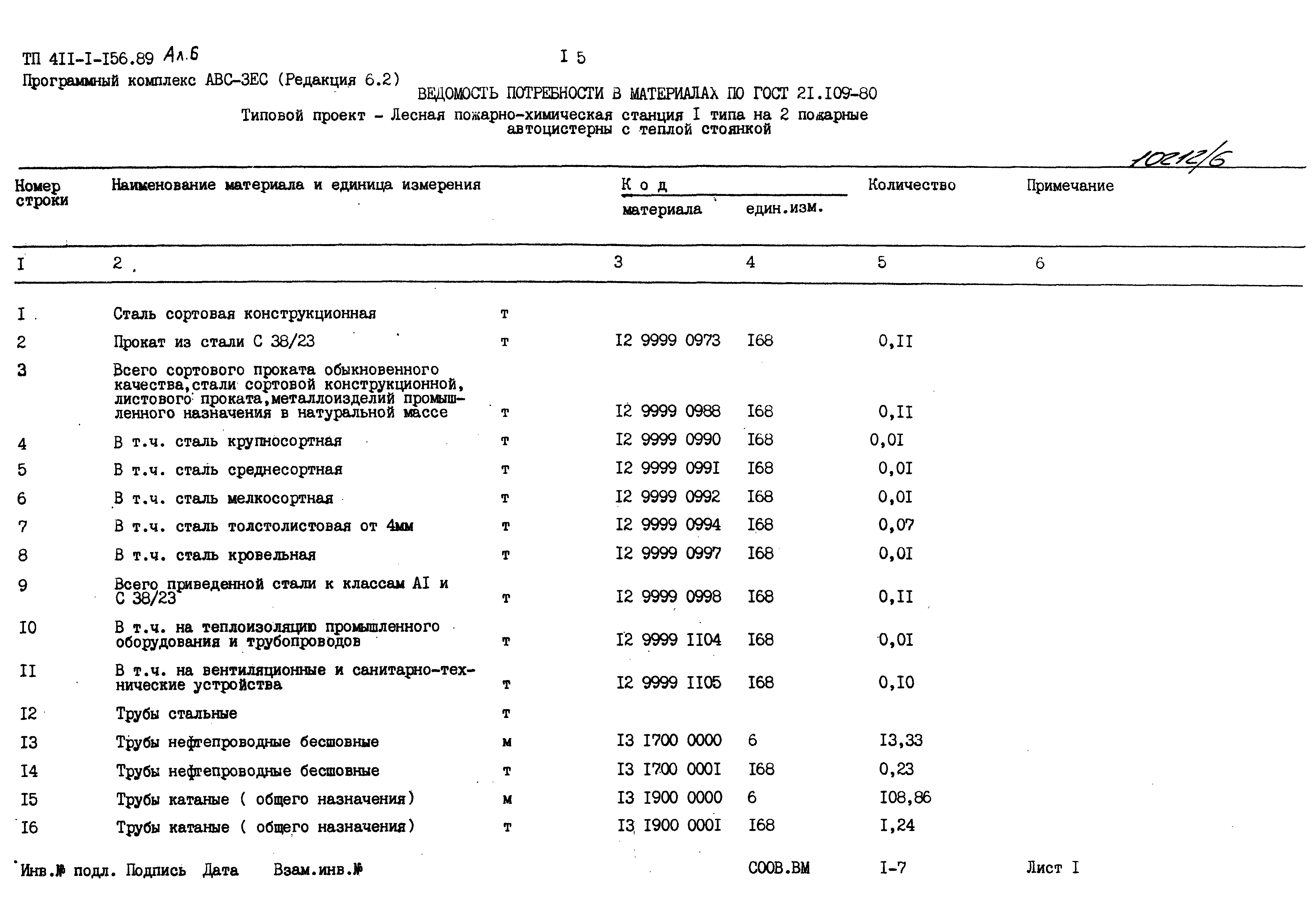 Типовой проект 411-1-156.89