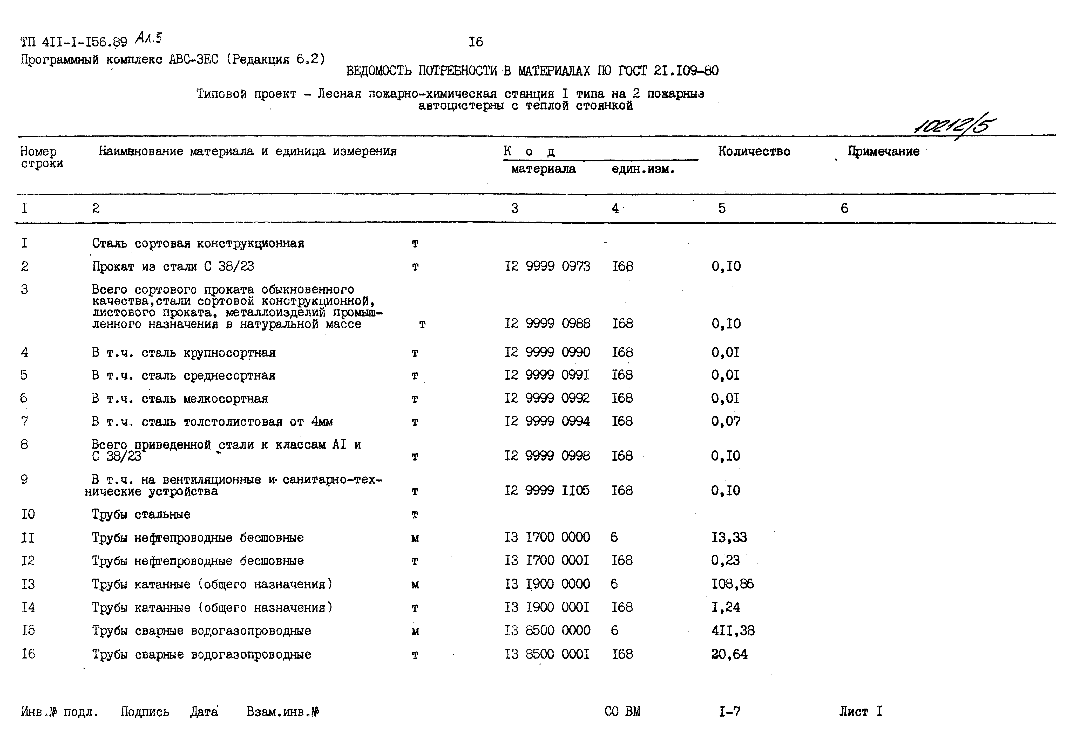 Типовой проект 411-1-156.89