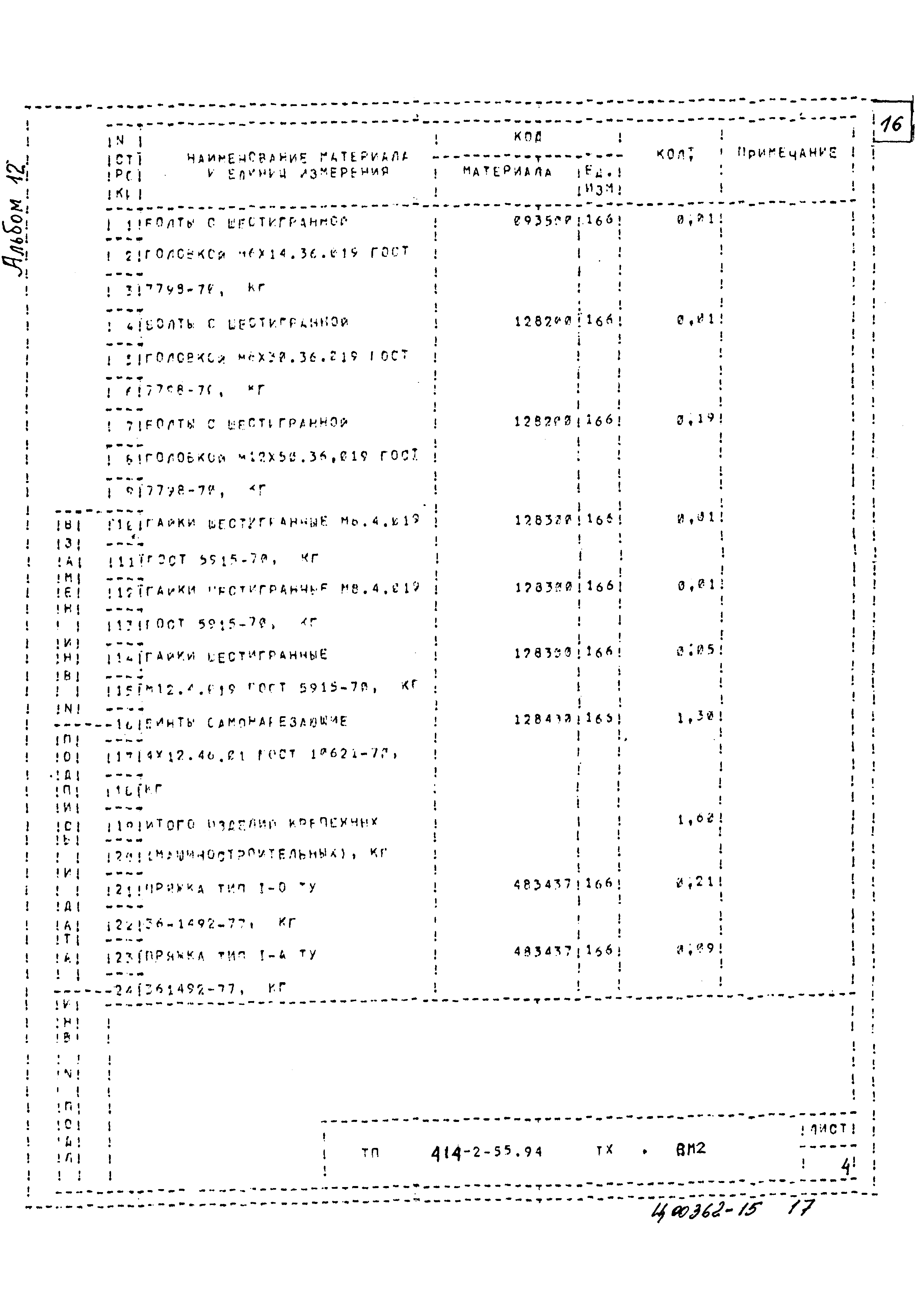 Типовой проект 414-2-55.94