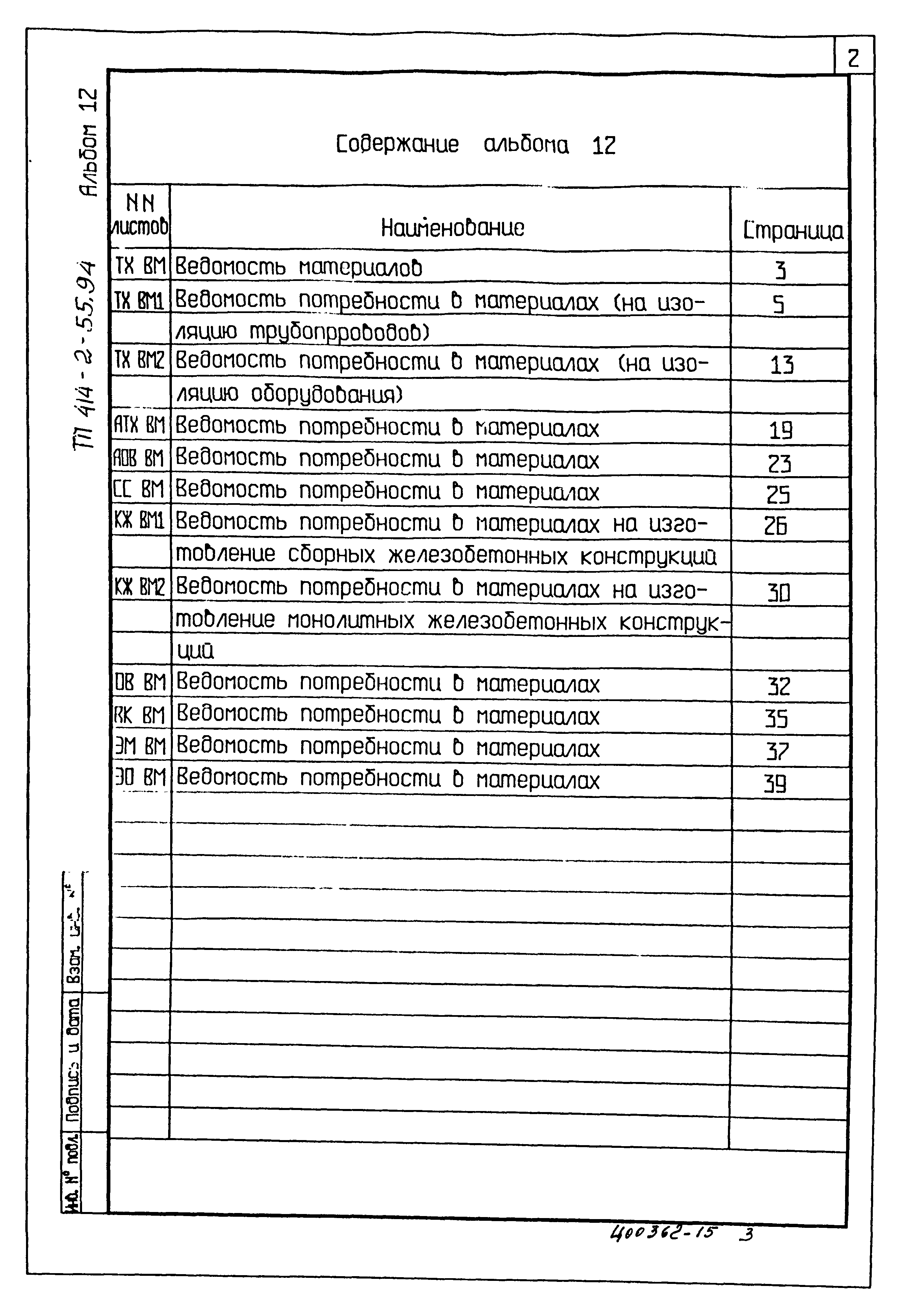 Типовой проект 414-2-55.94