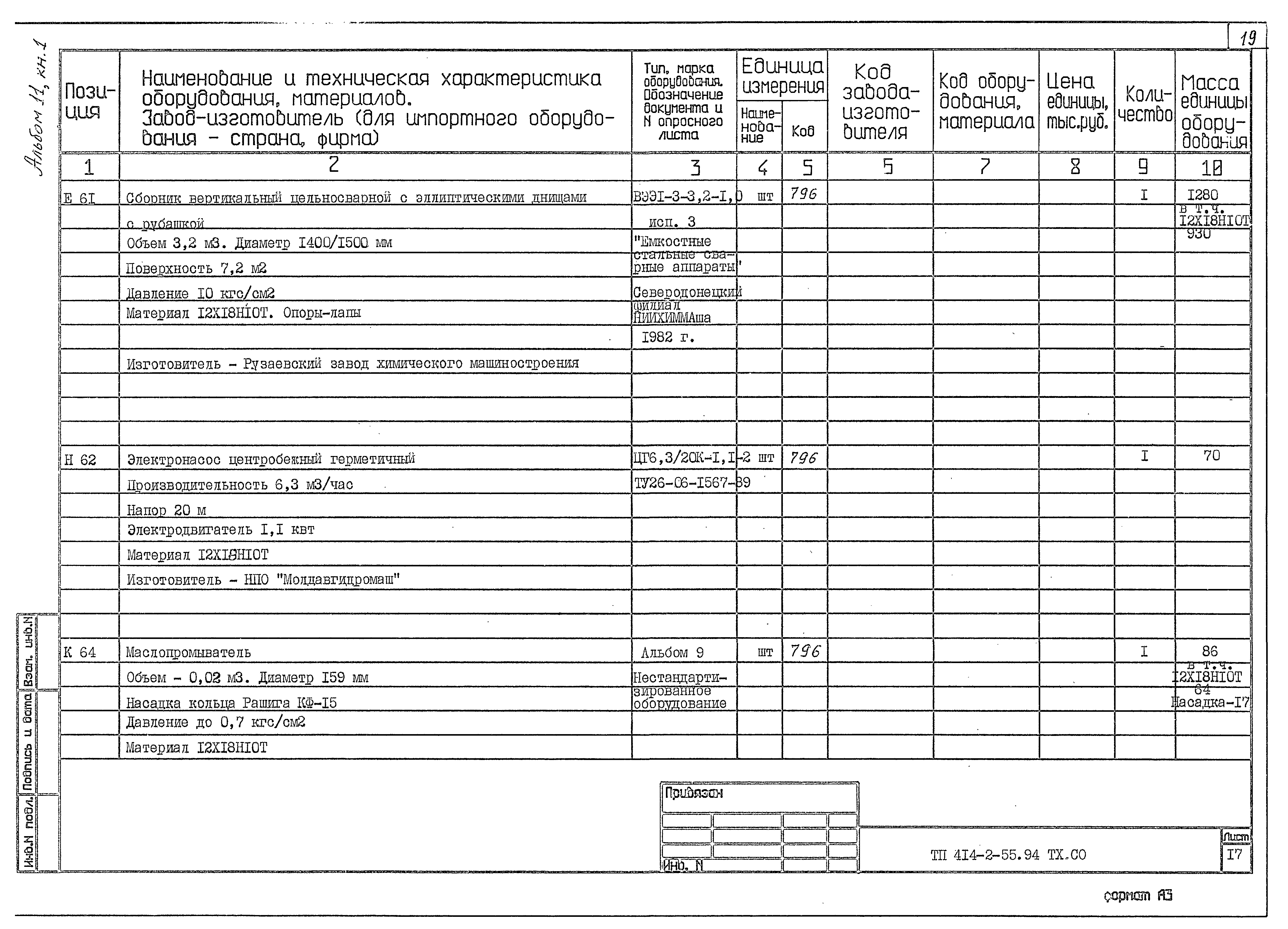 Типовой проект 414-2-55.94