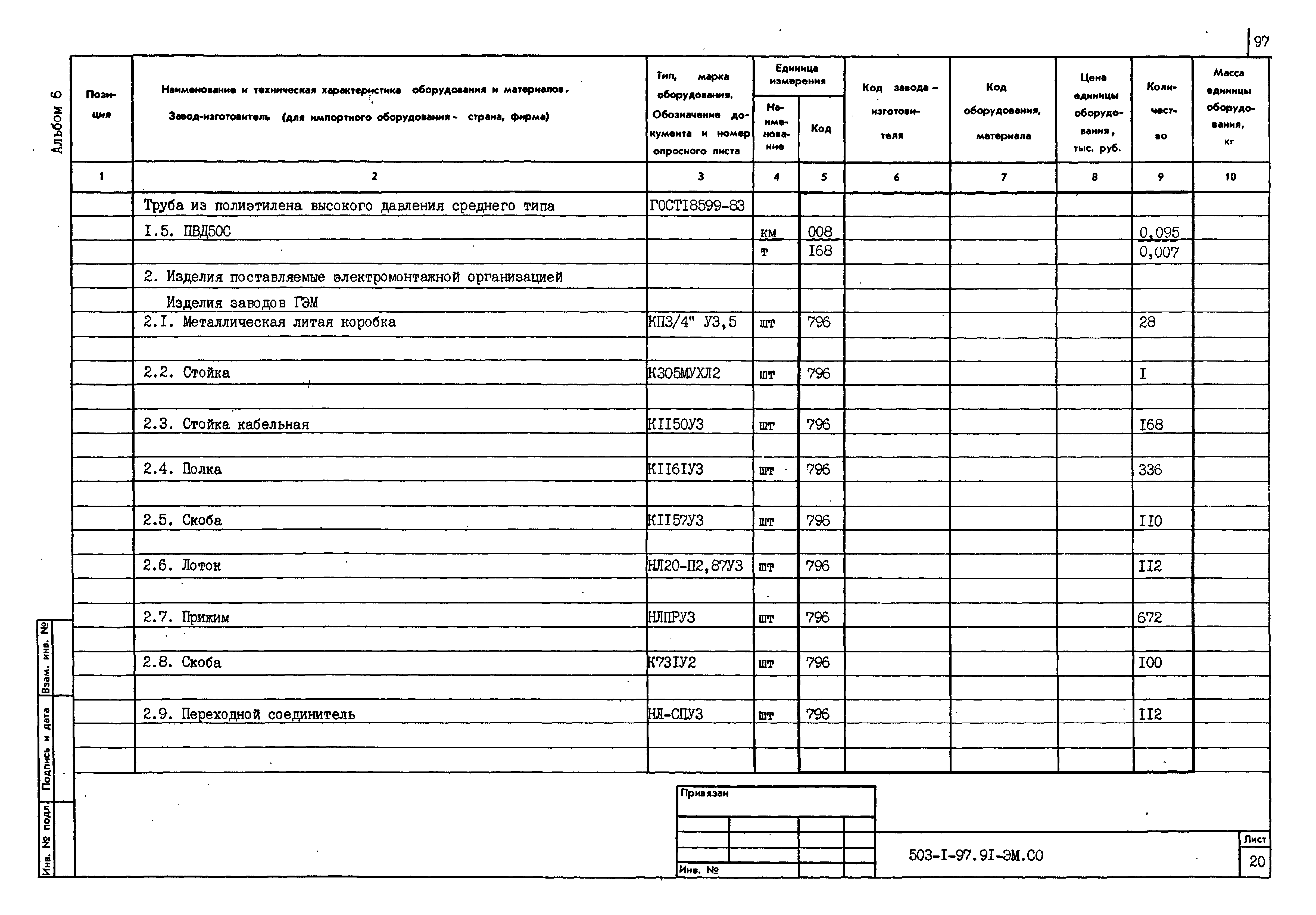 Типовой проект 503-1-97.91