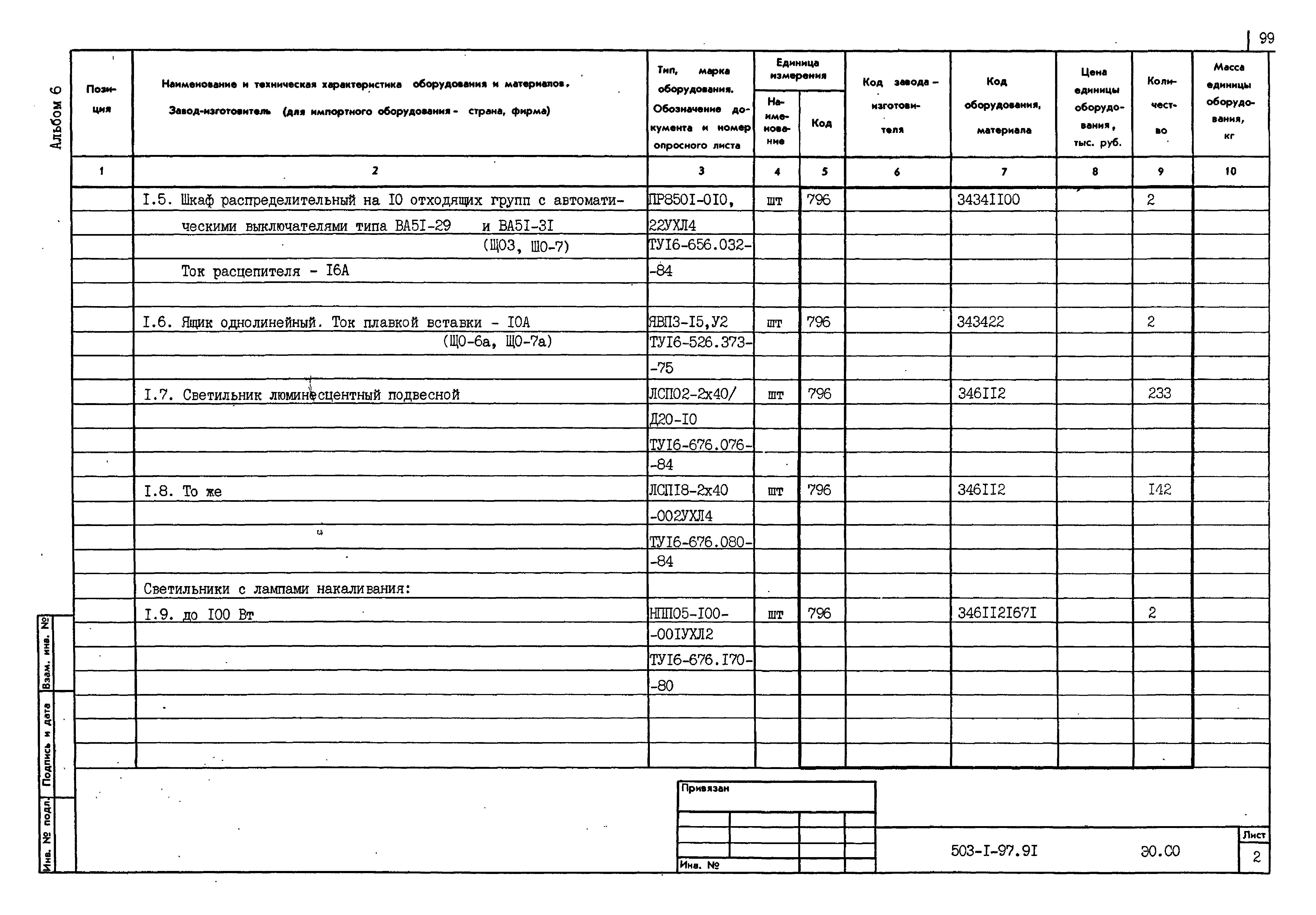 Типовой проект 503-1-97.91