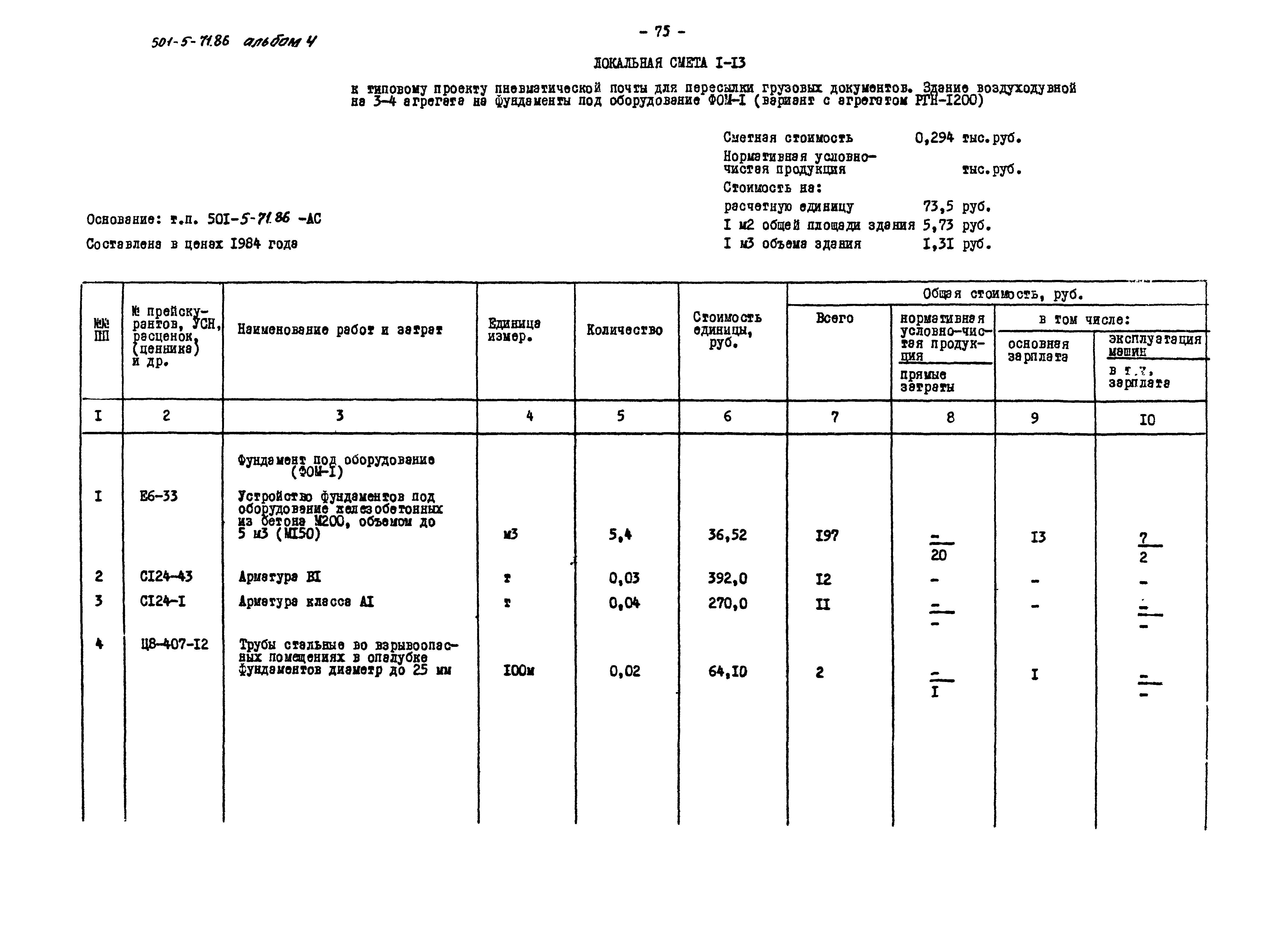 Типовой проект 501-5-71.86