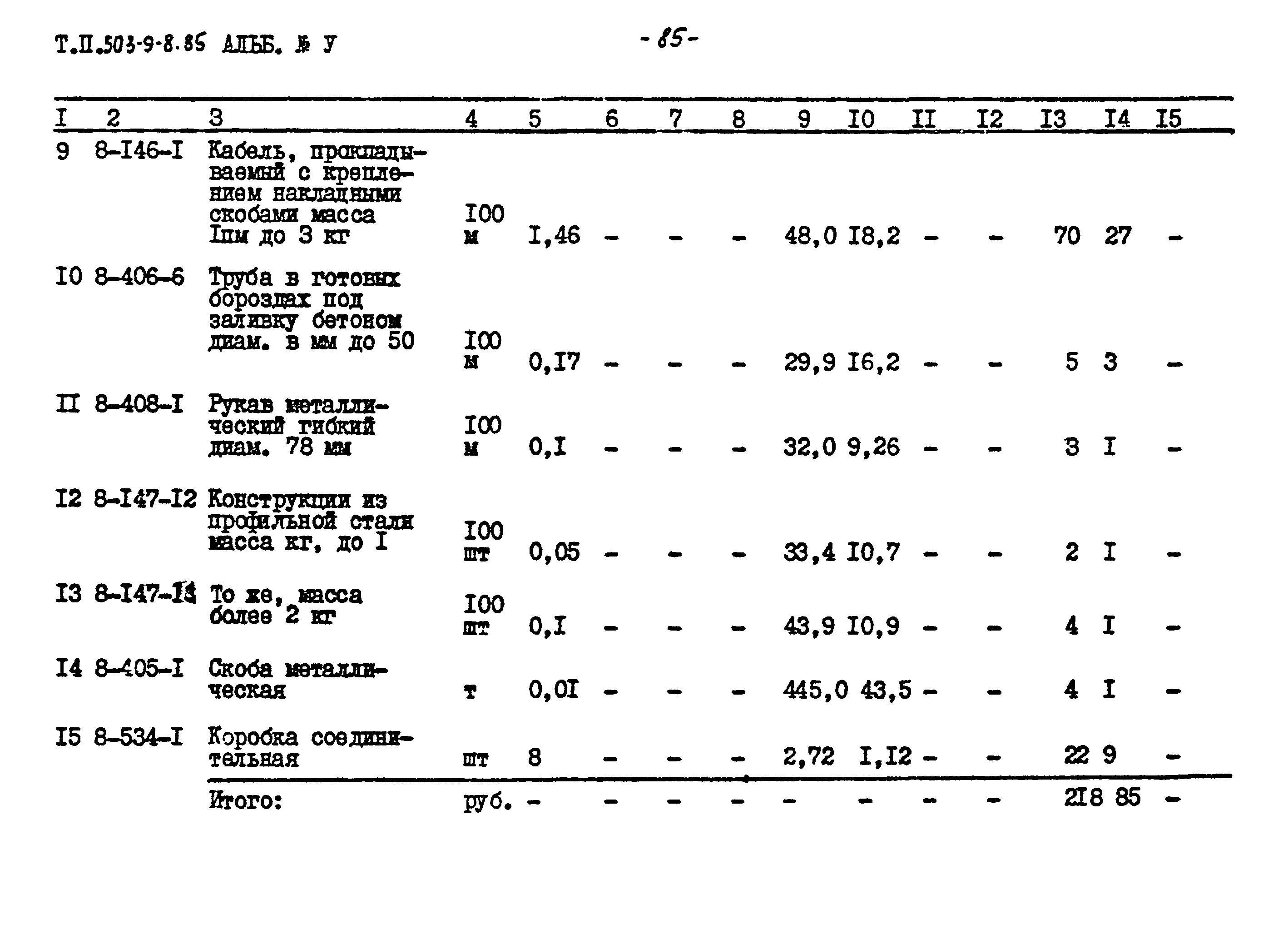 Типовой проект 503-9-8.85