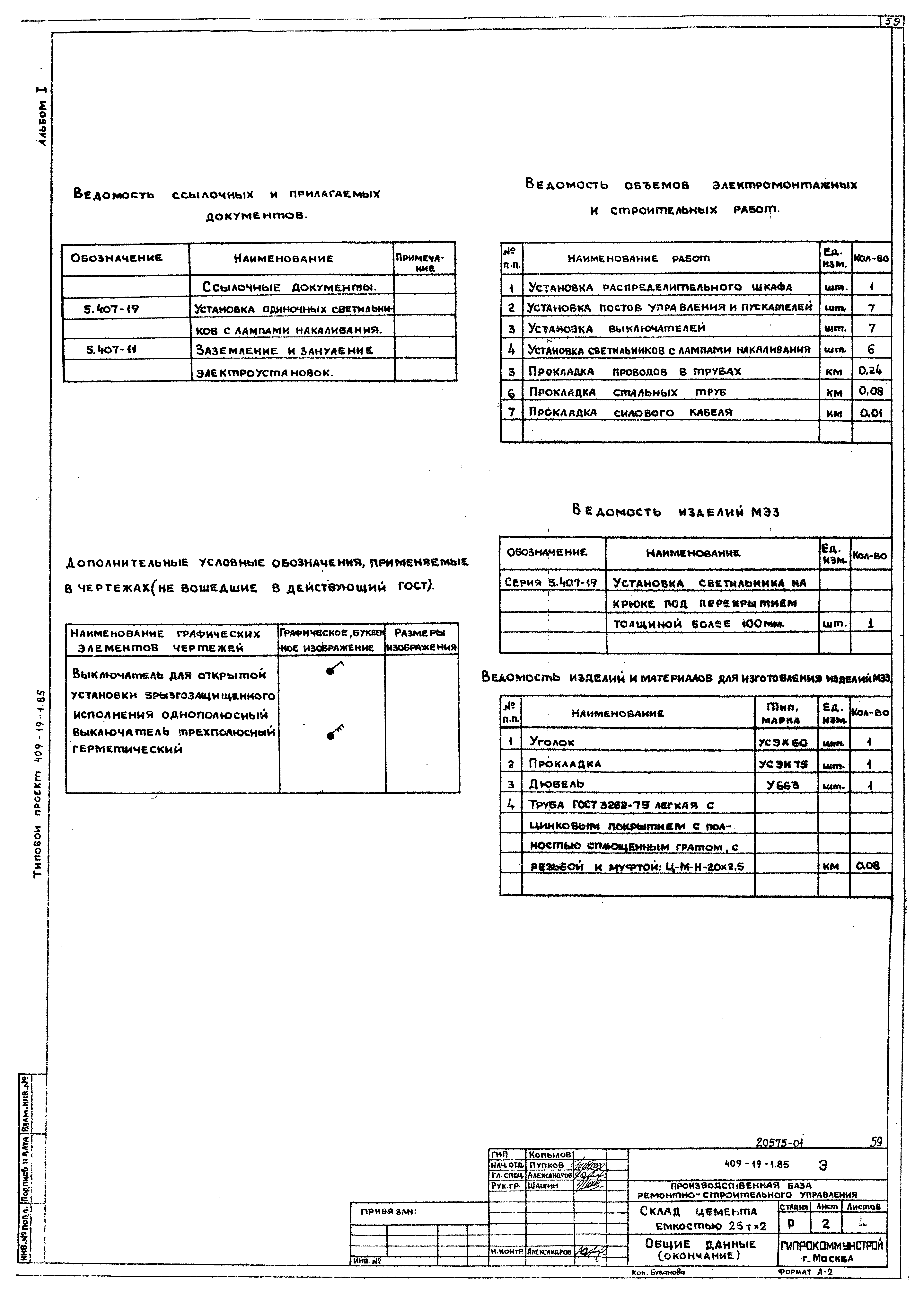 Типовой проект 409-19-1.85