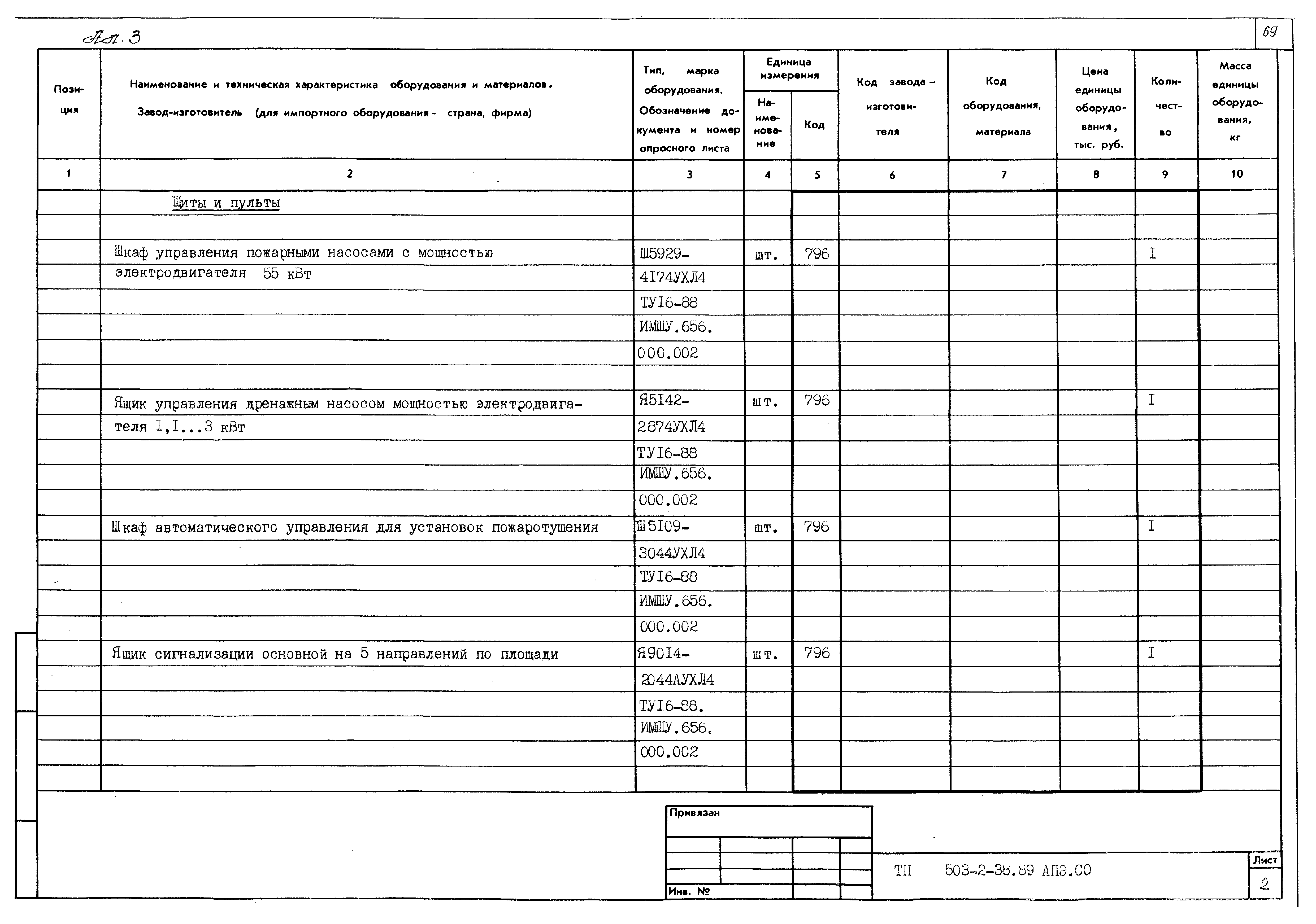 Типовой проект 503-2-38.89