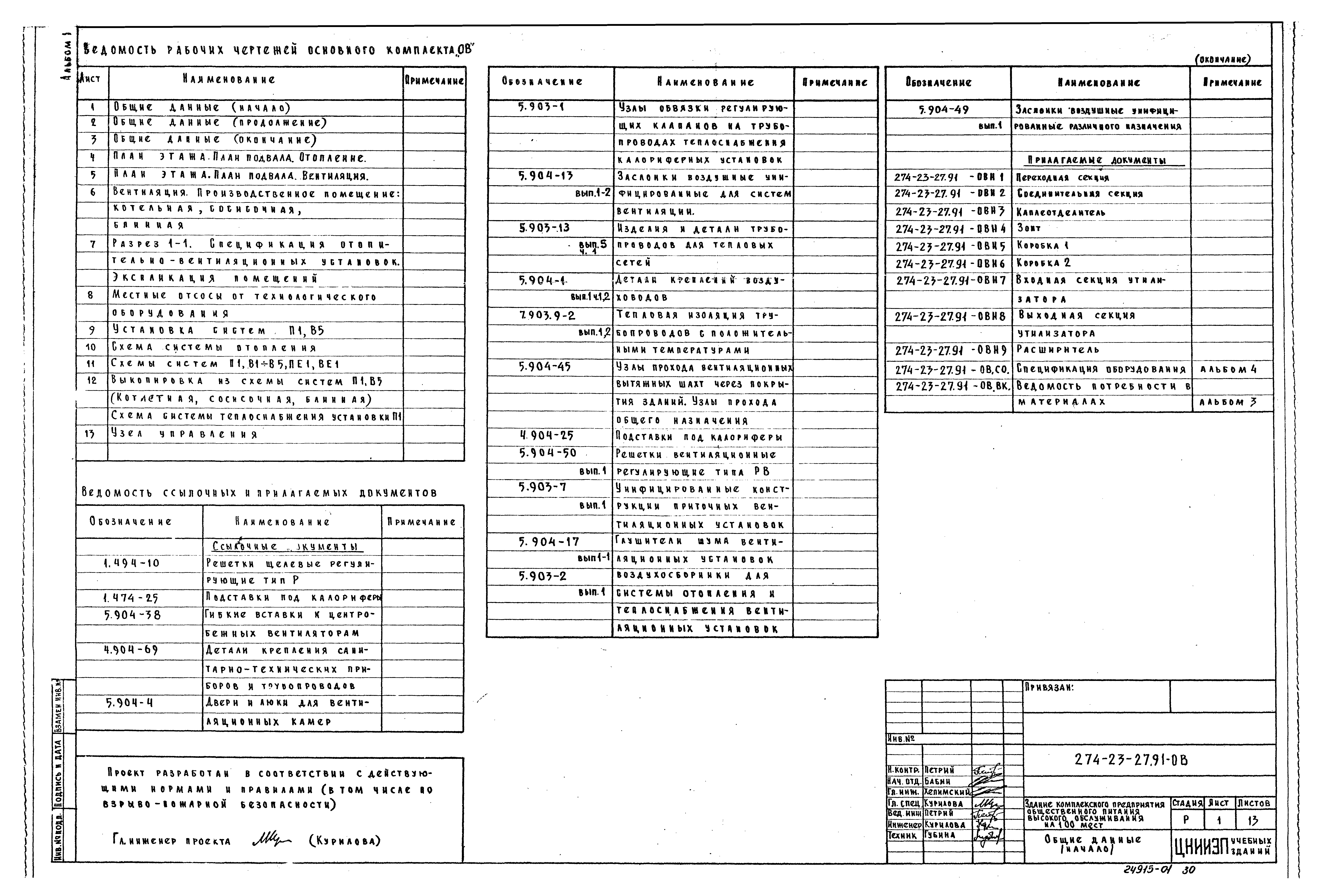 Типовой проект 274-23-27.91