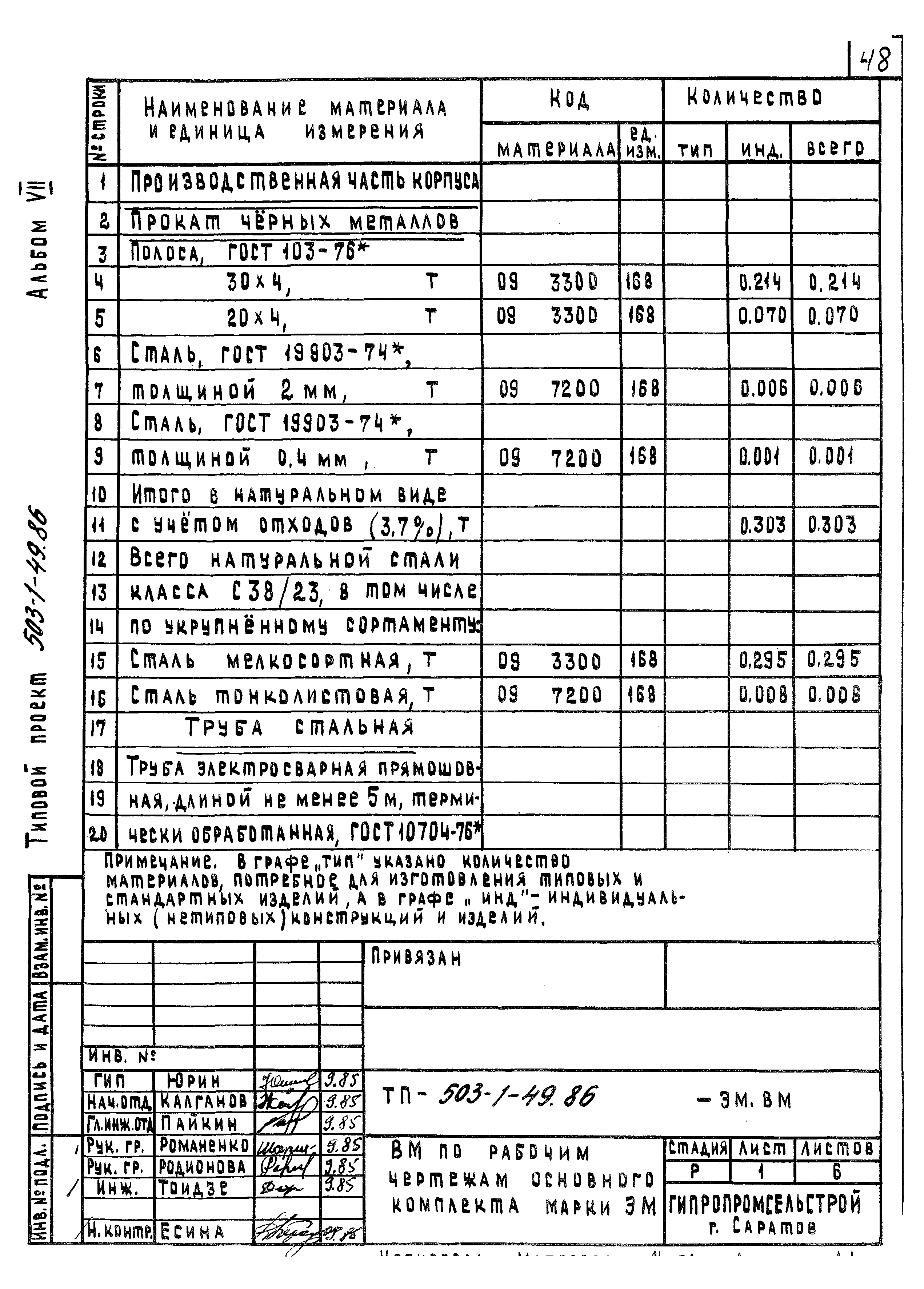 Типовой проект 503-1-49.86