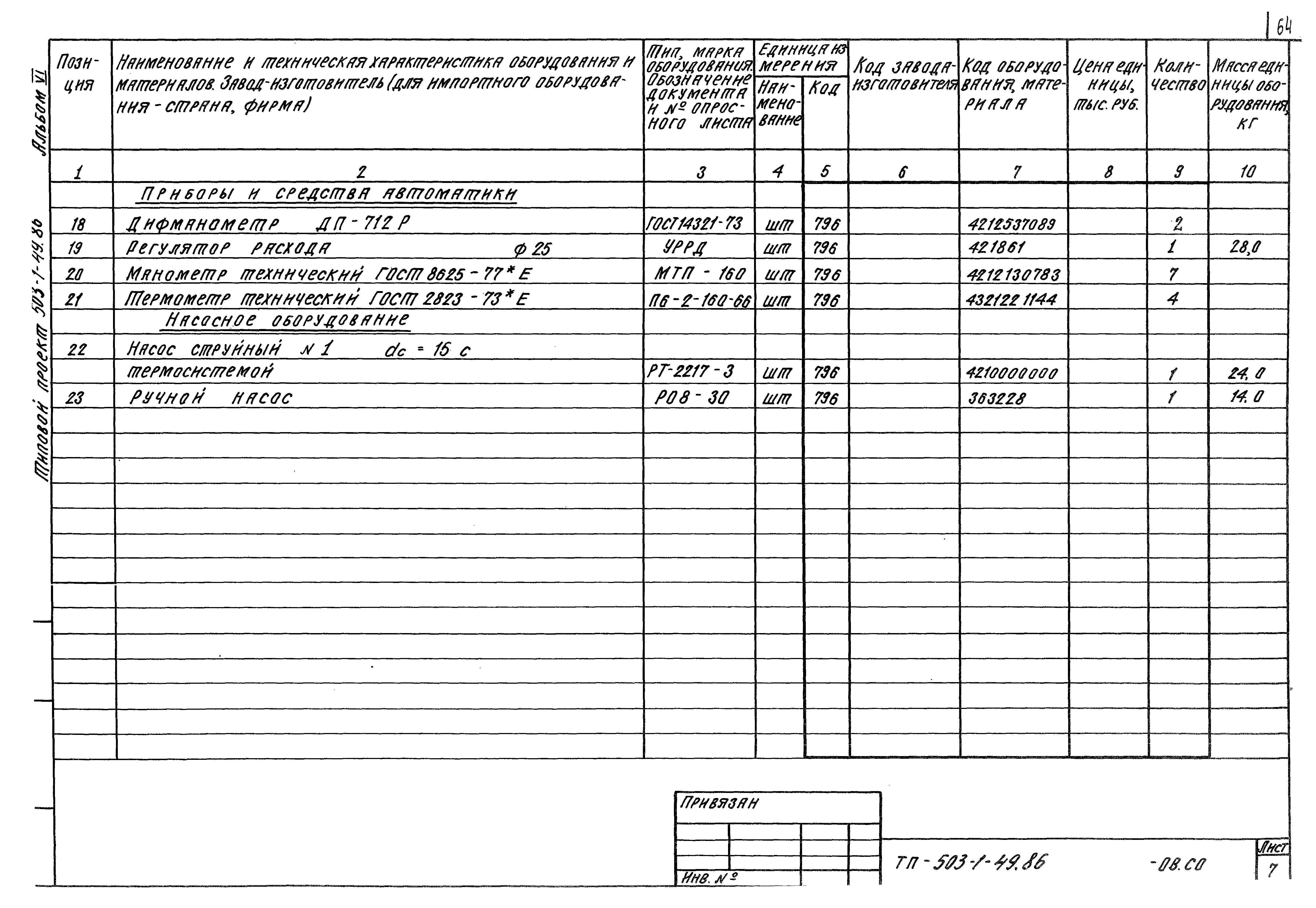 Типовой проект 503-1-49.86