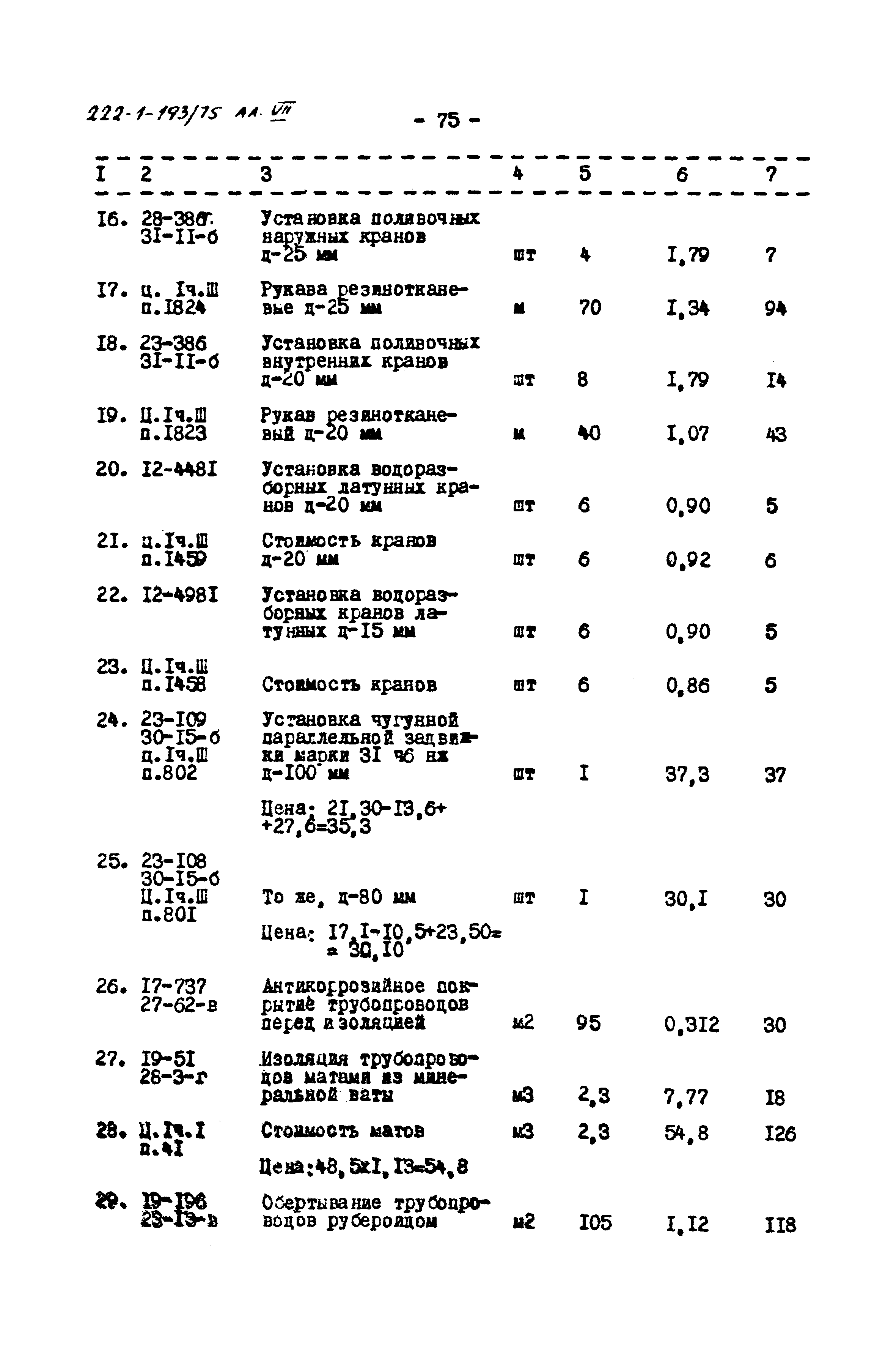 Типовой проект 222-1-193/75