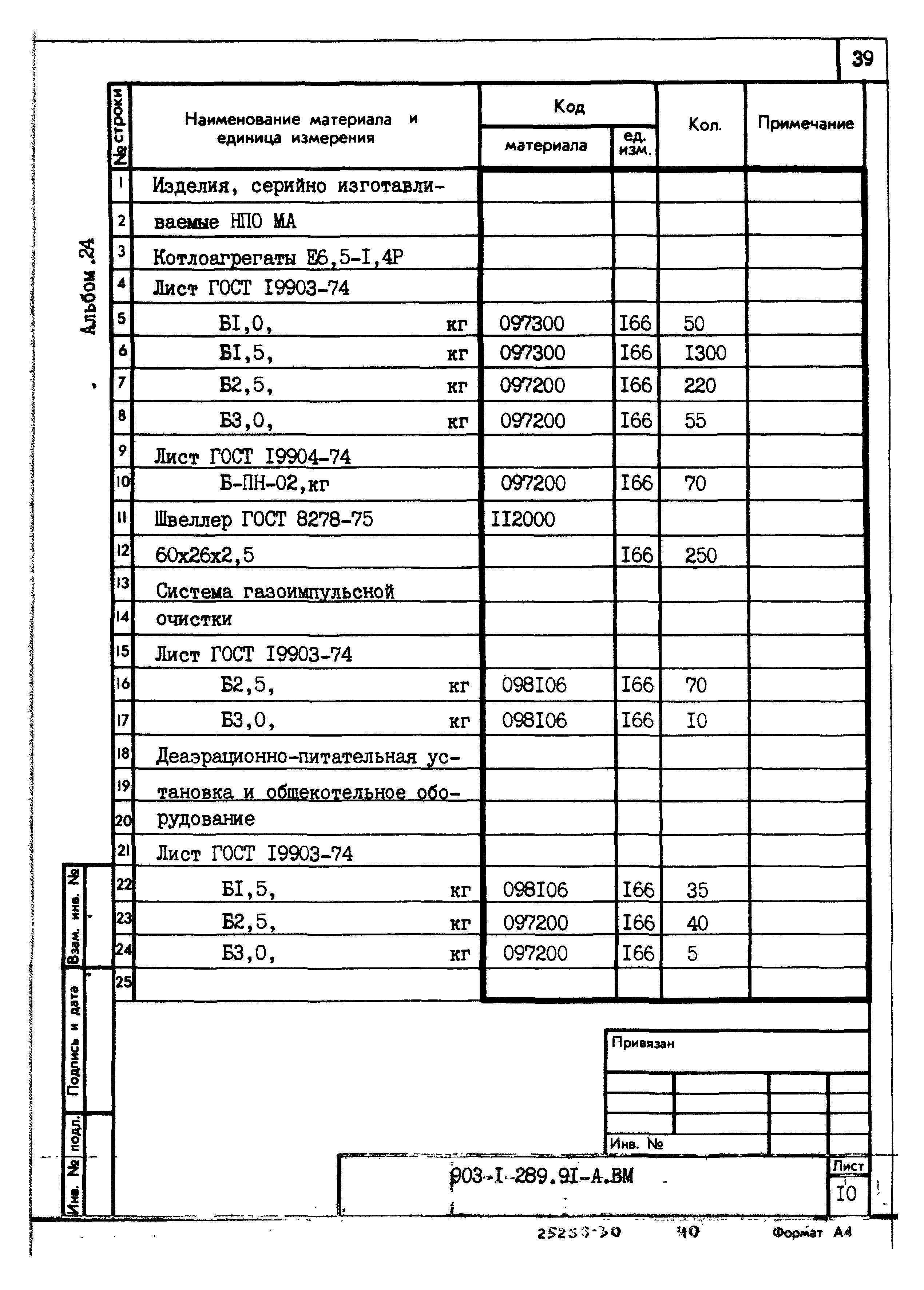 Типовой проект 903-1-289.91