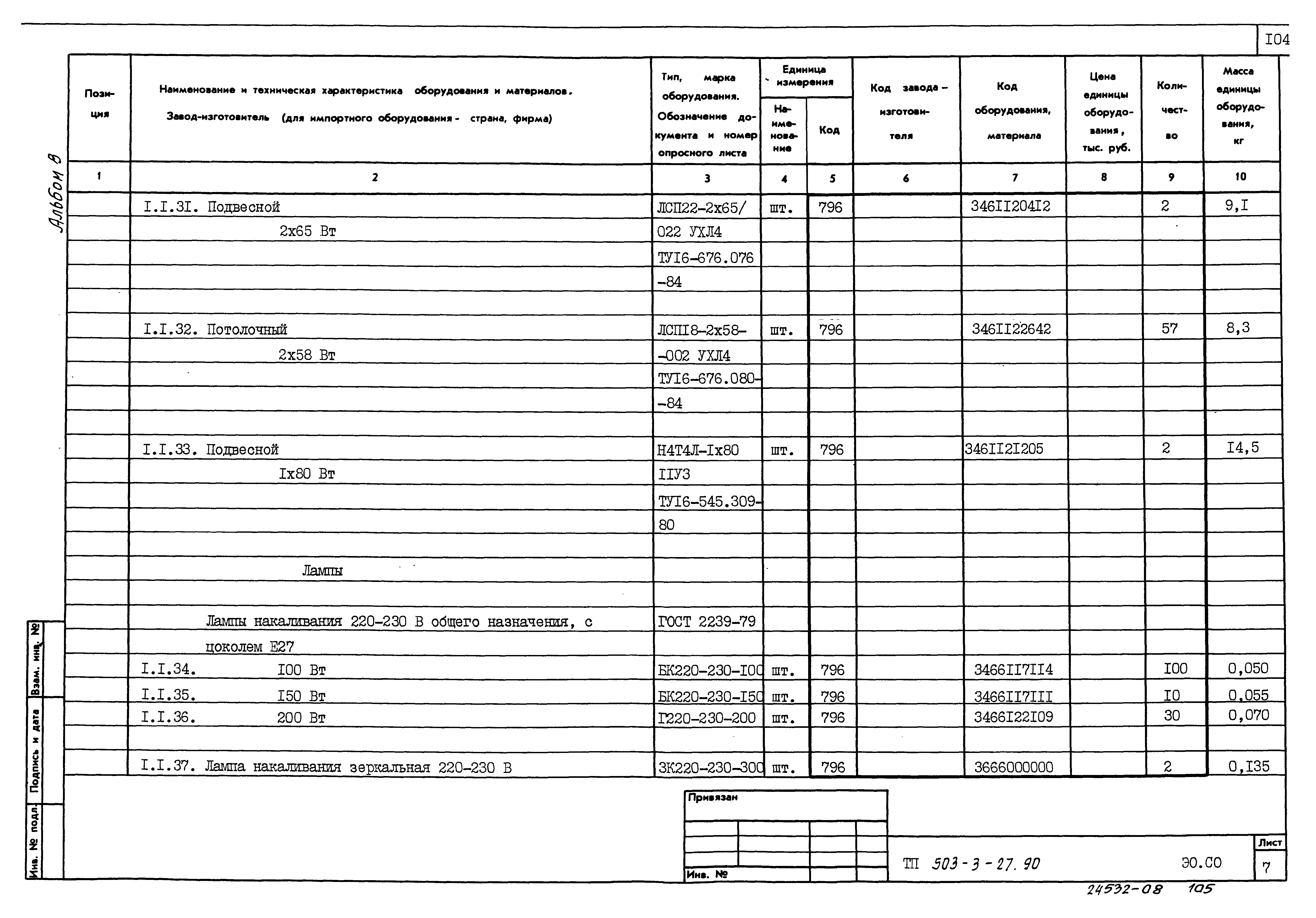 Типовой проект 503-3-27.90