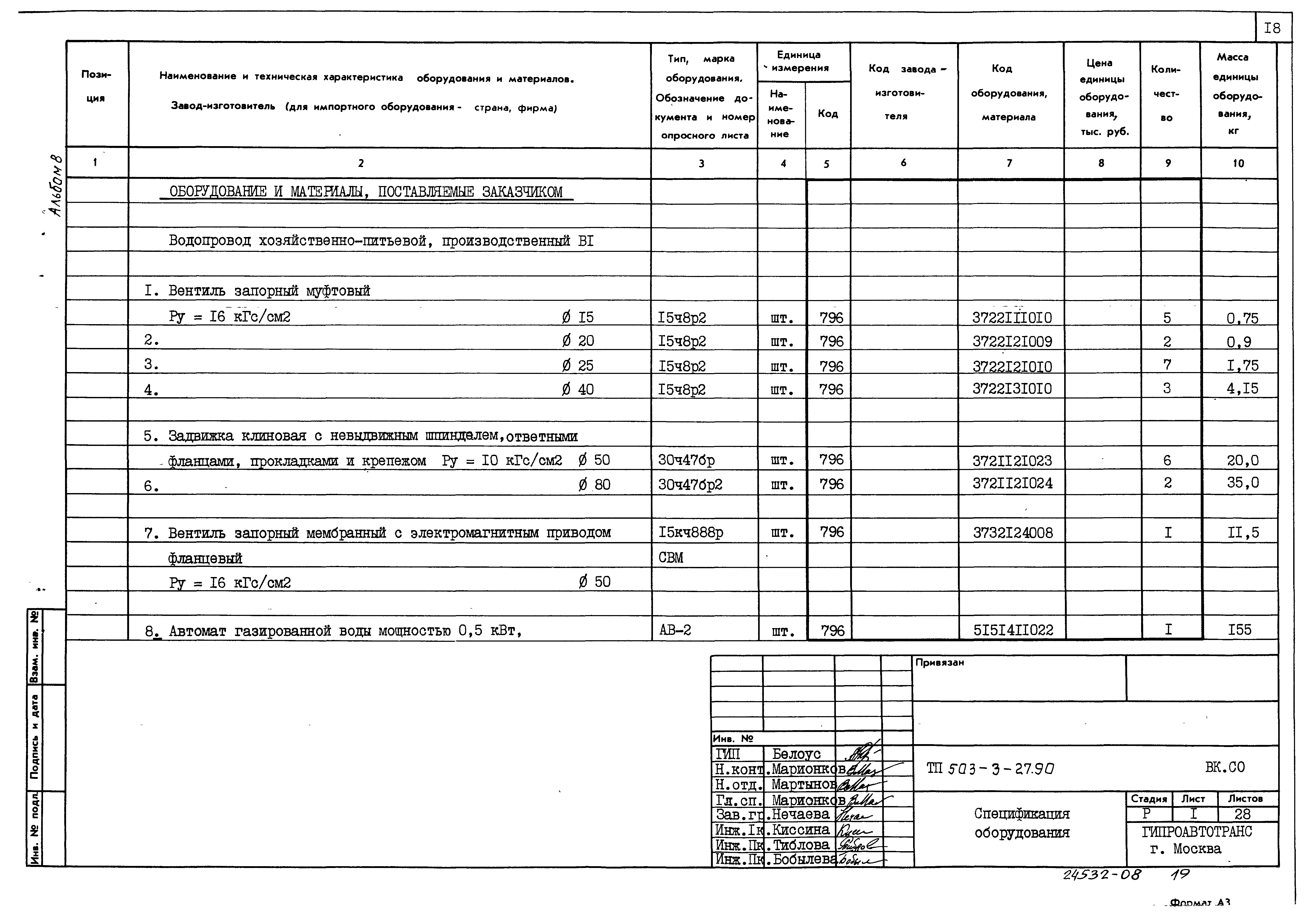 Типовой проект 503-3-27.90