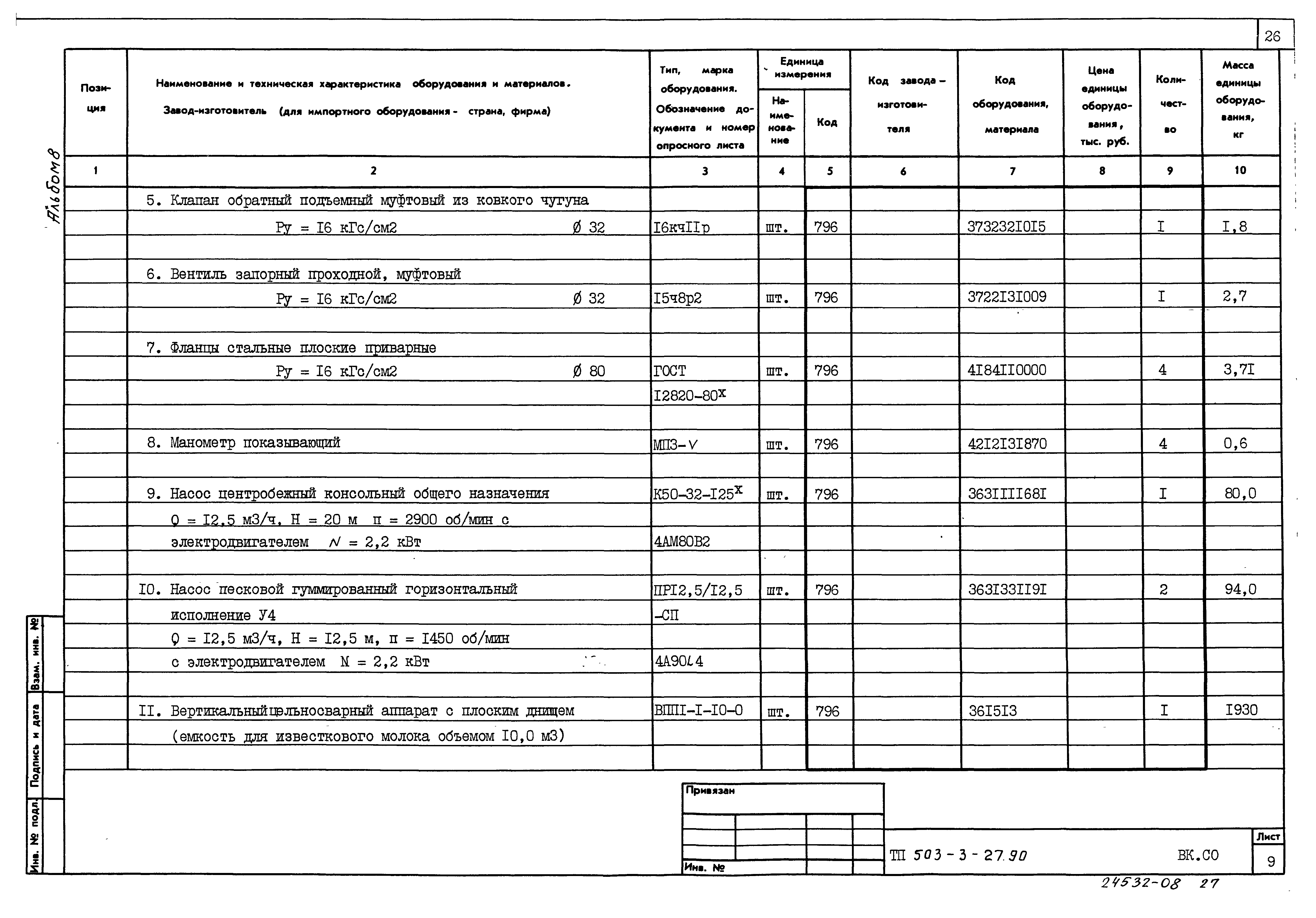 Типовой проект 503-3-27.90