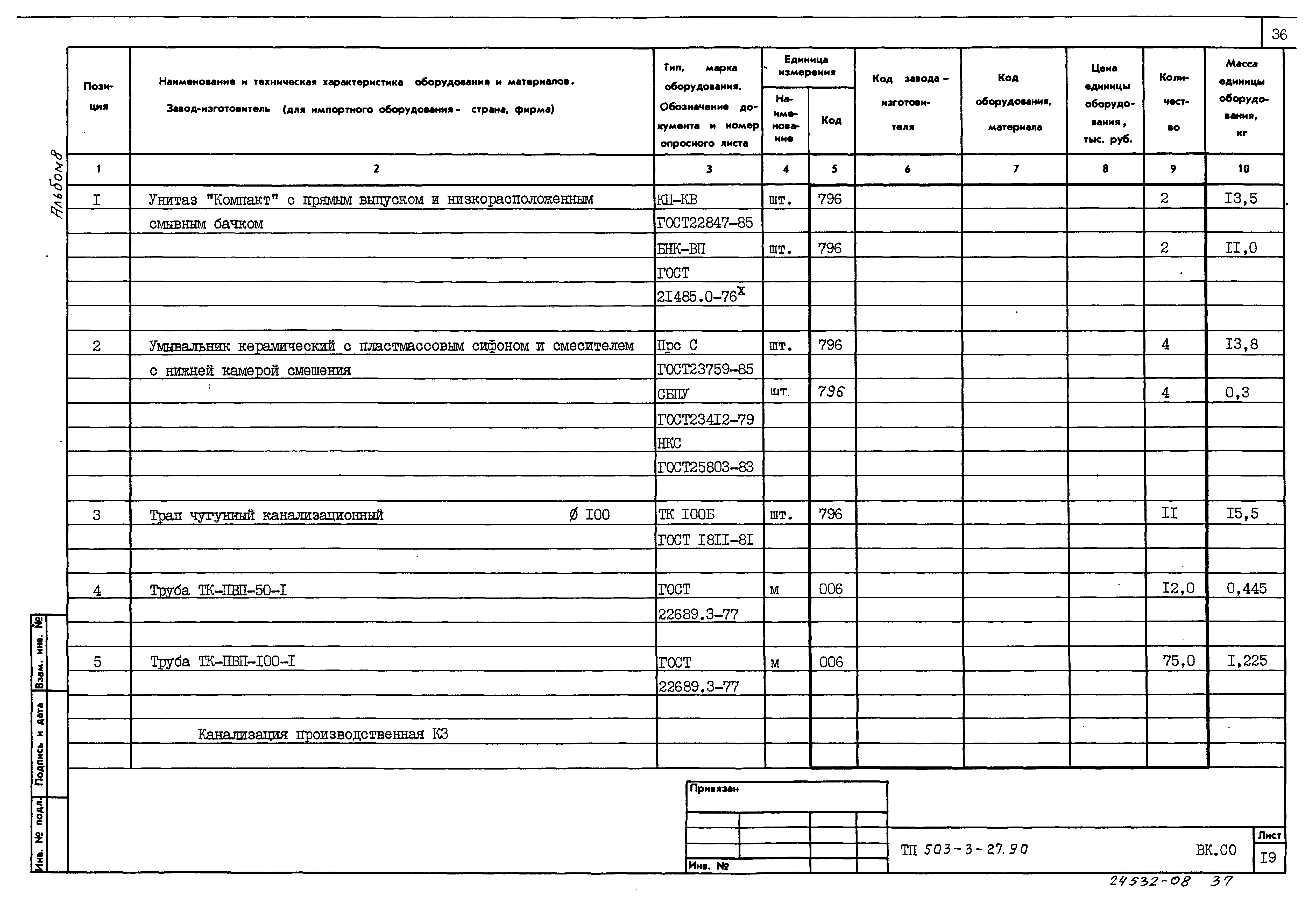 Типовой проект 503-3-27.90