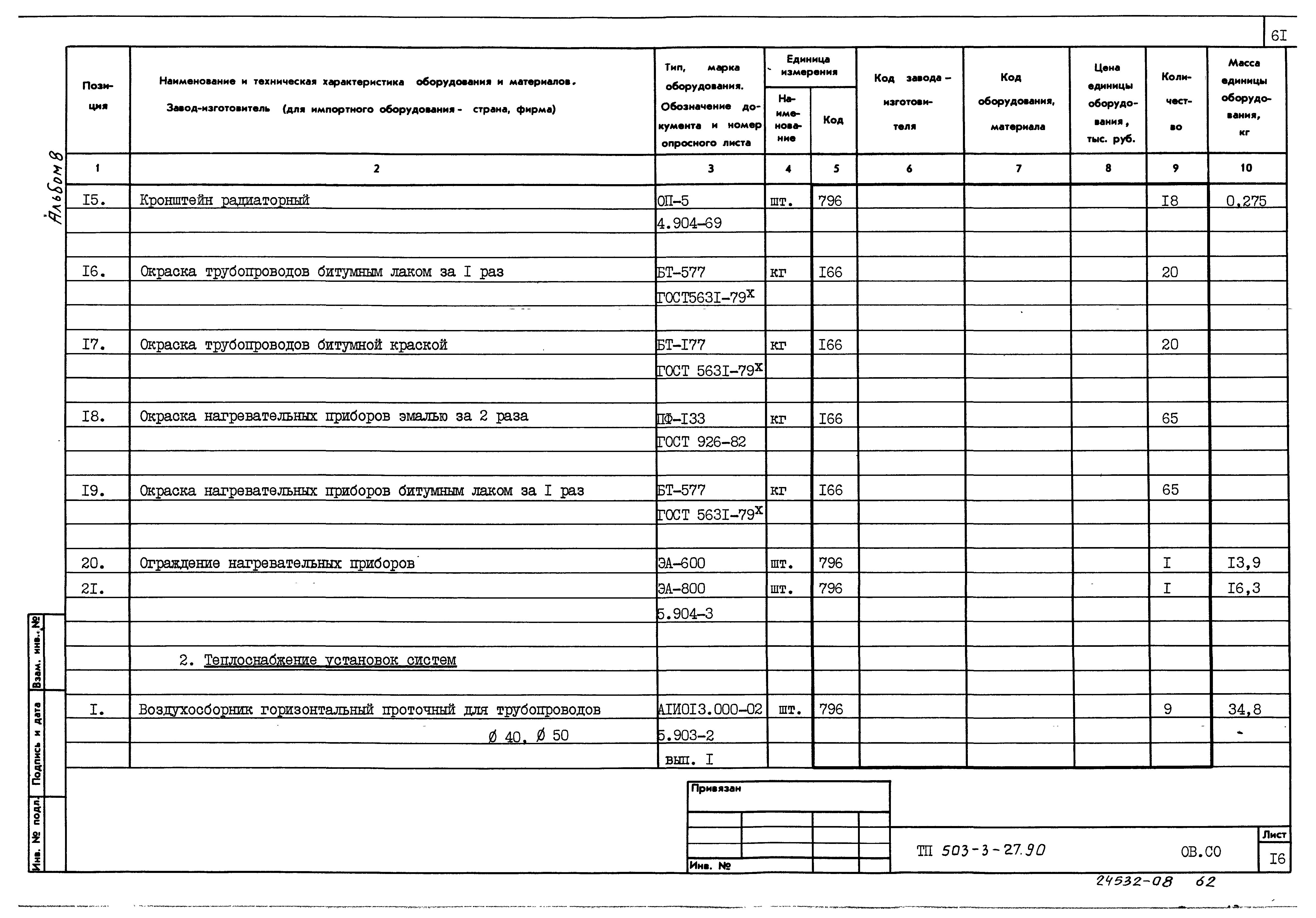 Типовой проект 503-3-27.90