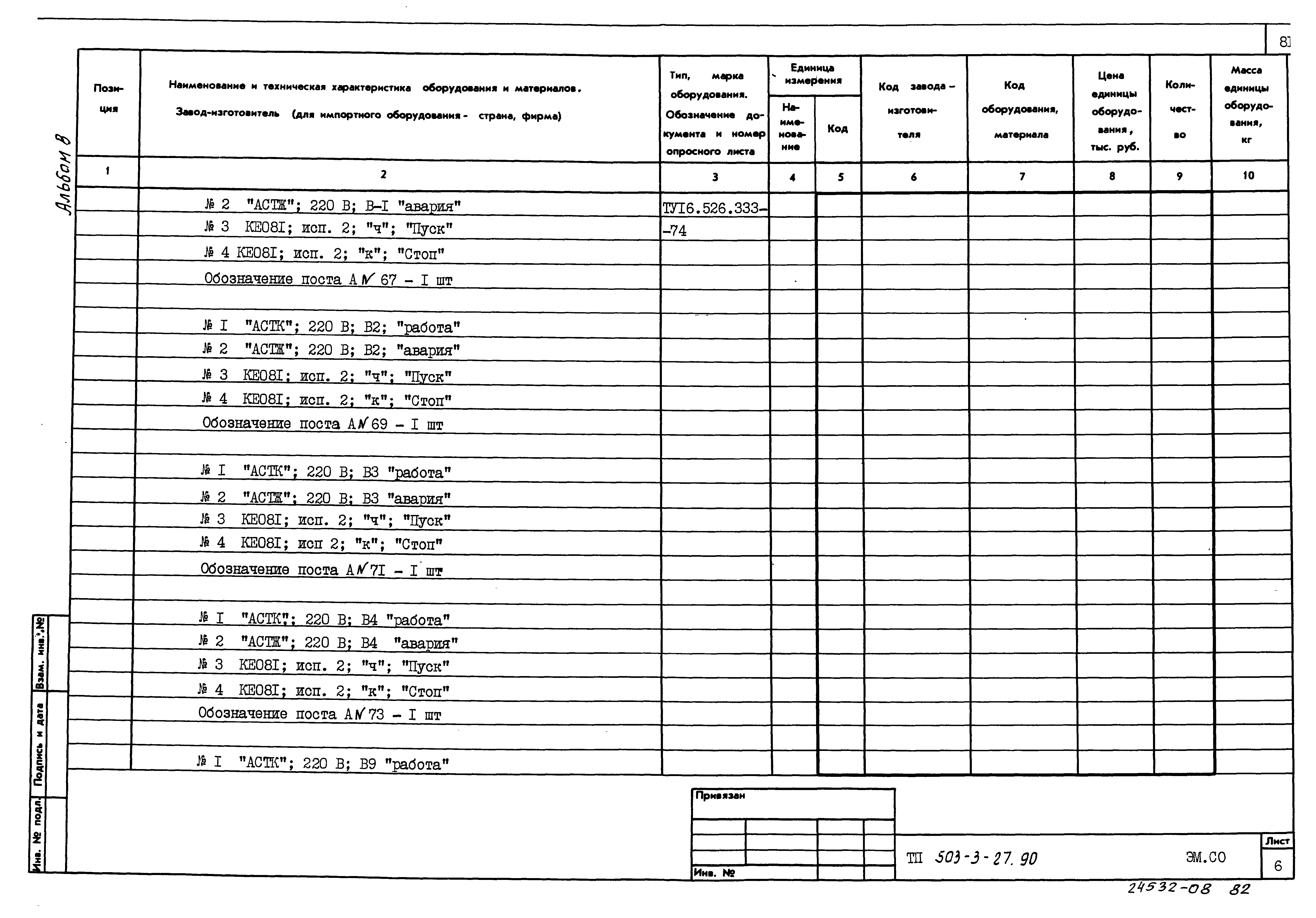 Типовой проект 503-3-27.90