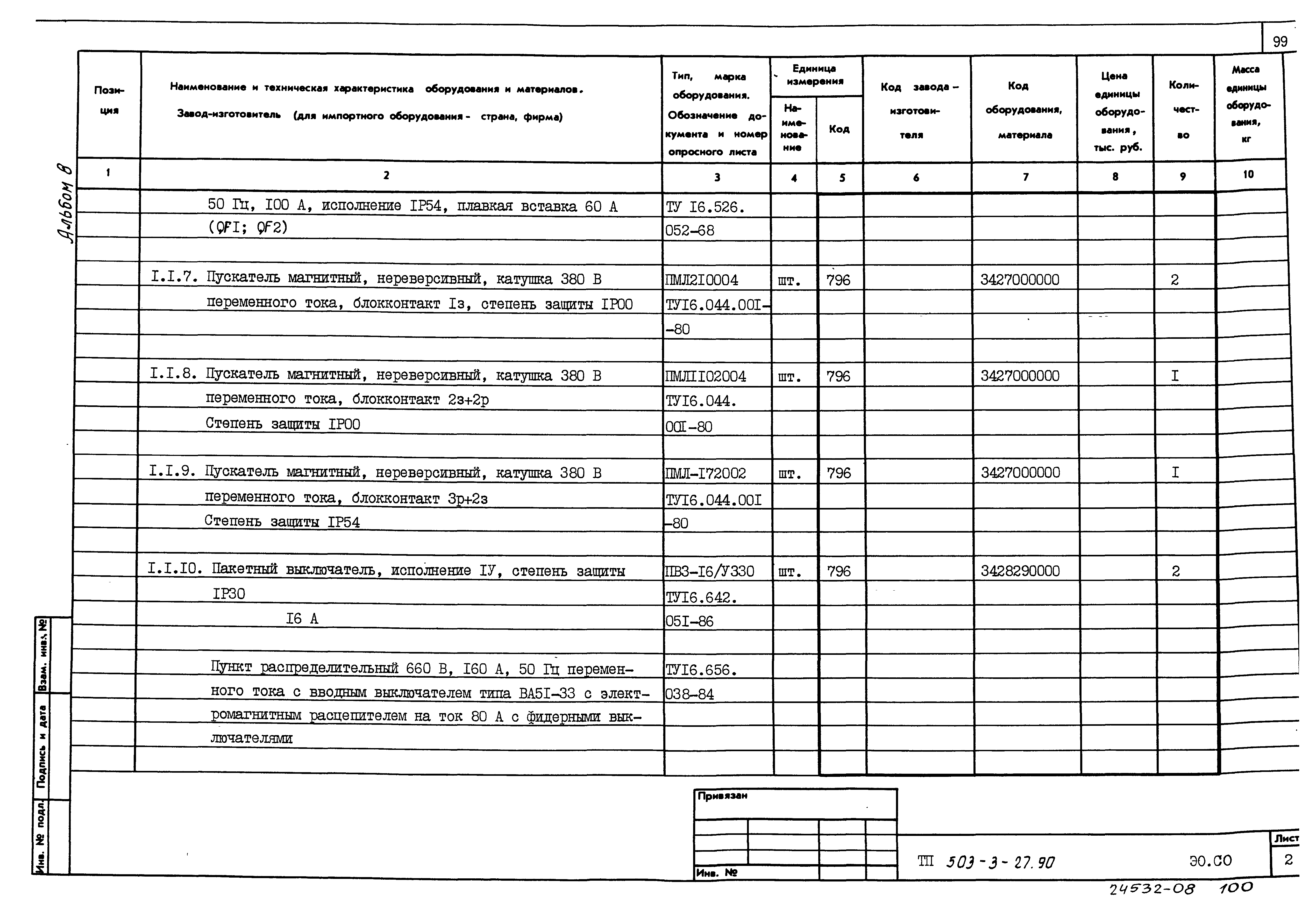 Типовой проект 503-3-27.90