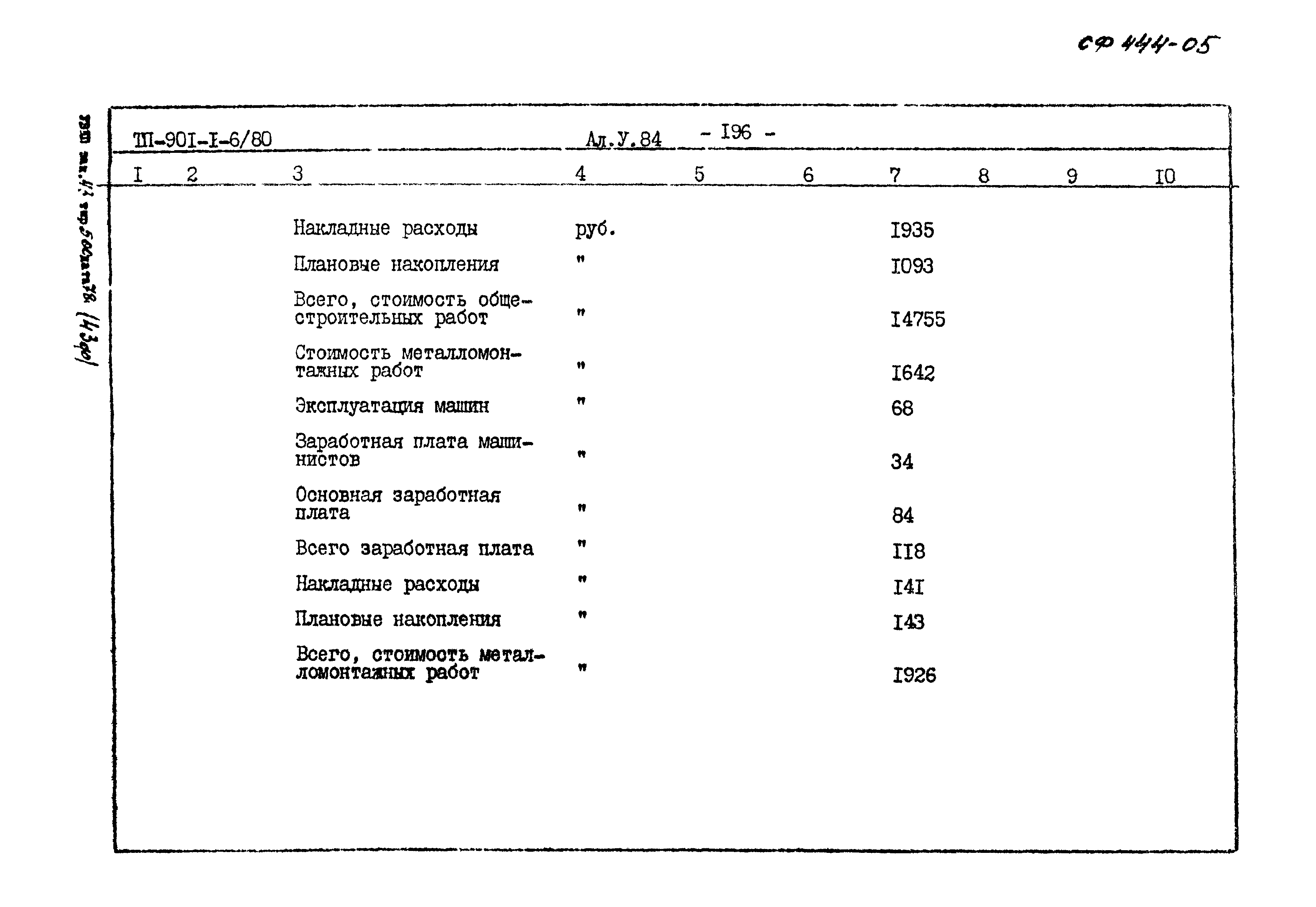 Типовой проект 901-1-6/80