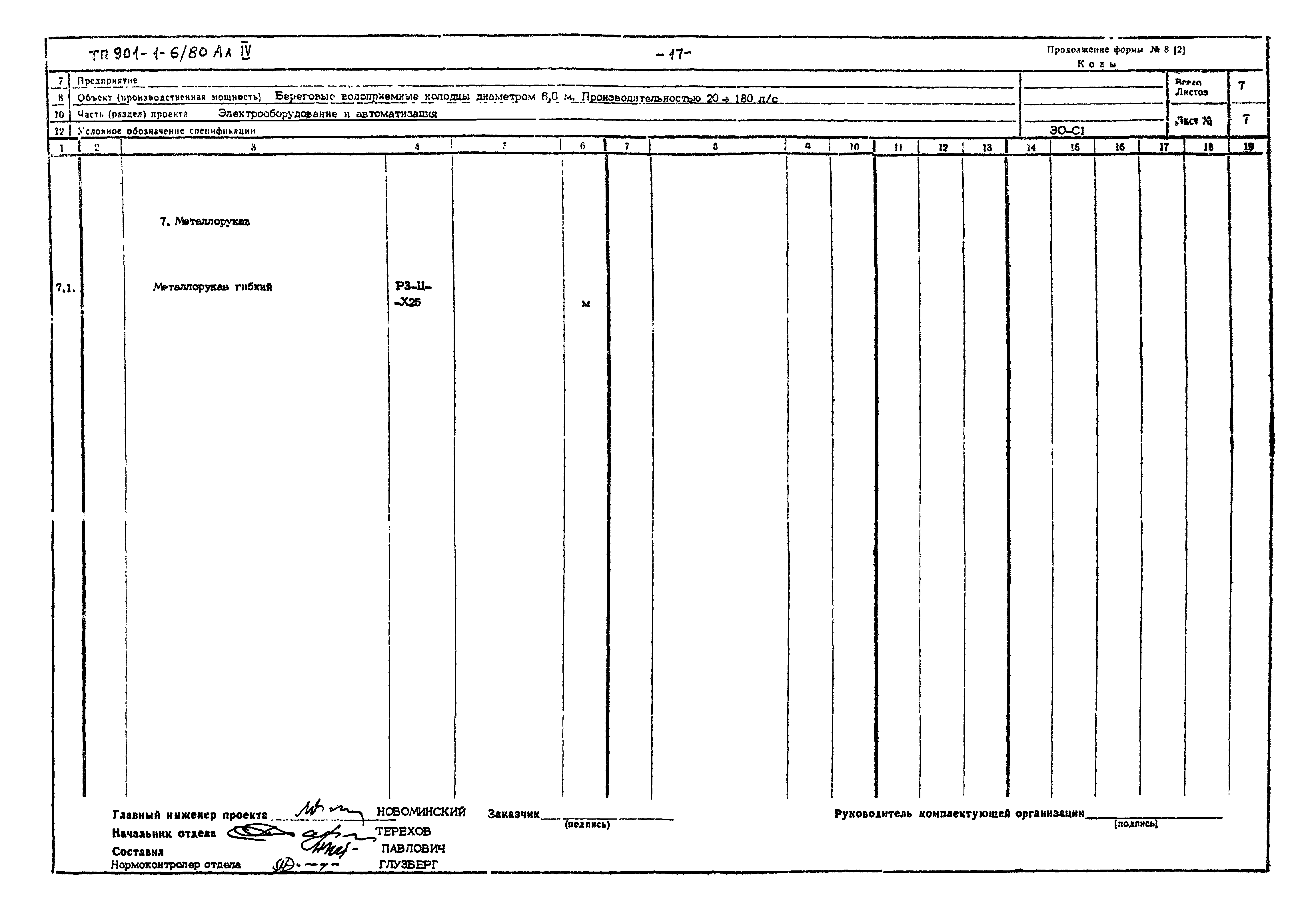 Типовой проект 901-1-6/80