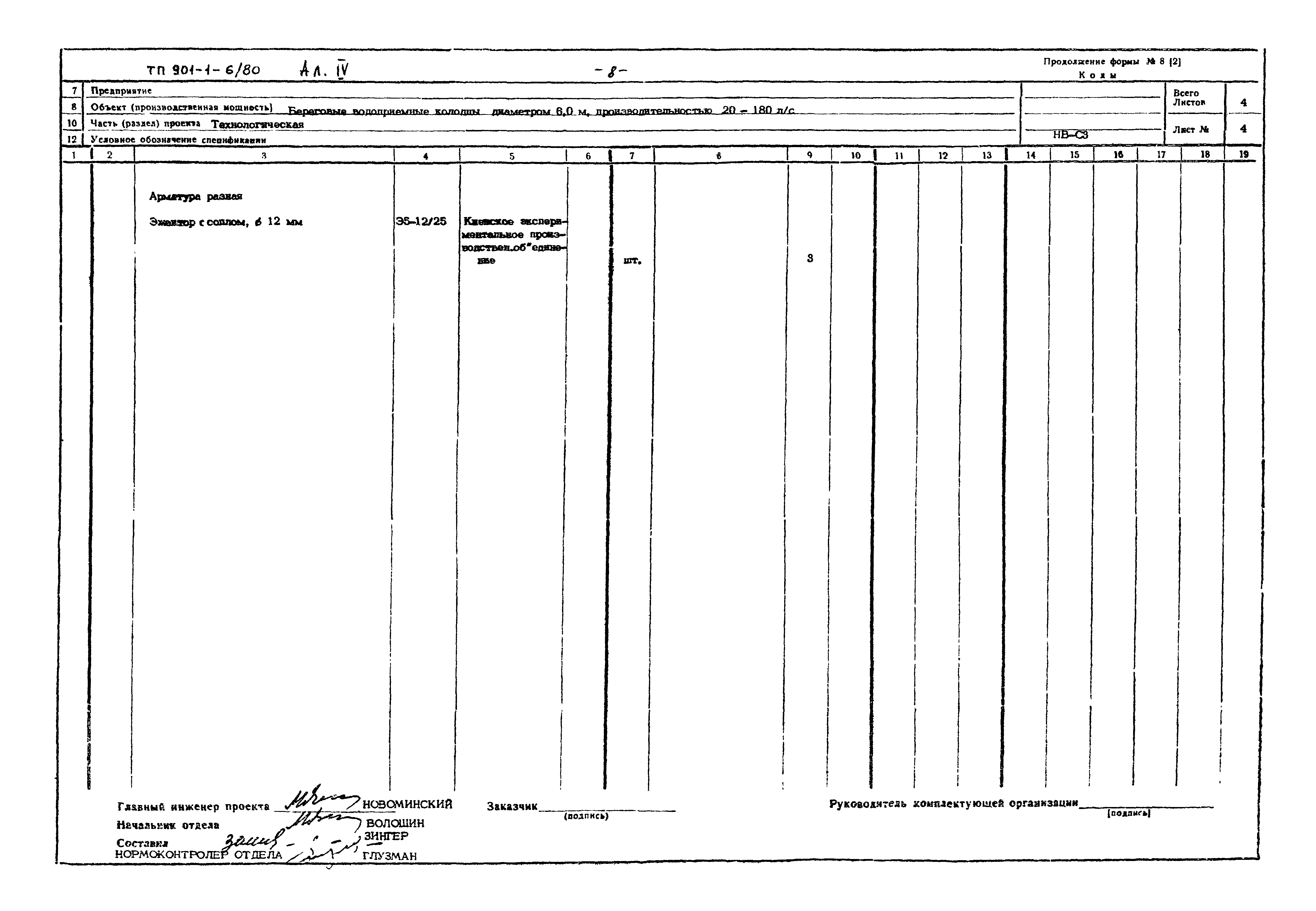 Типовой проект 901-1-6/80