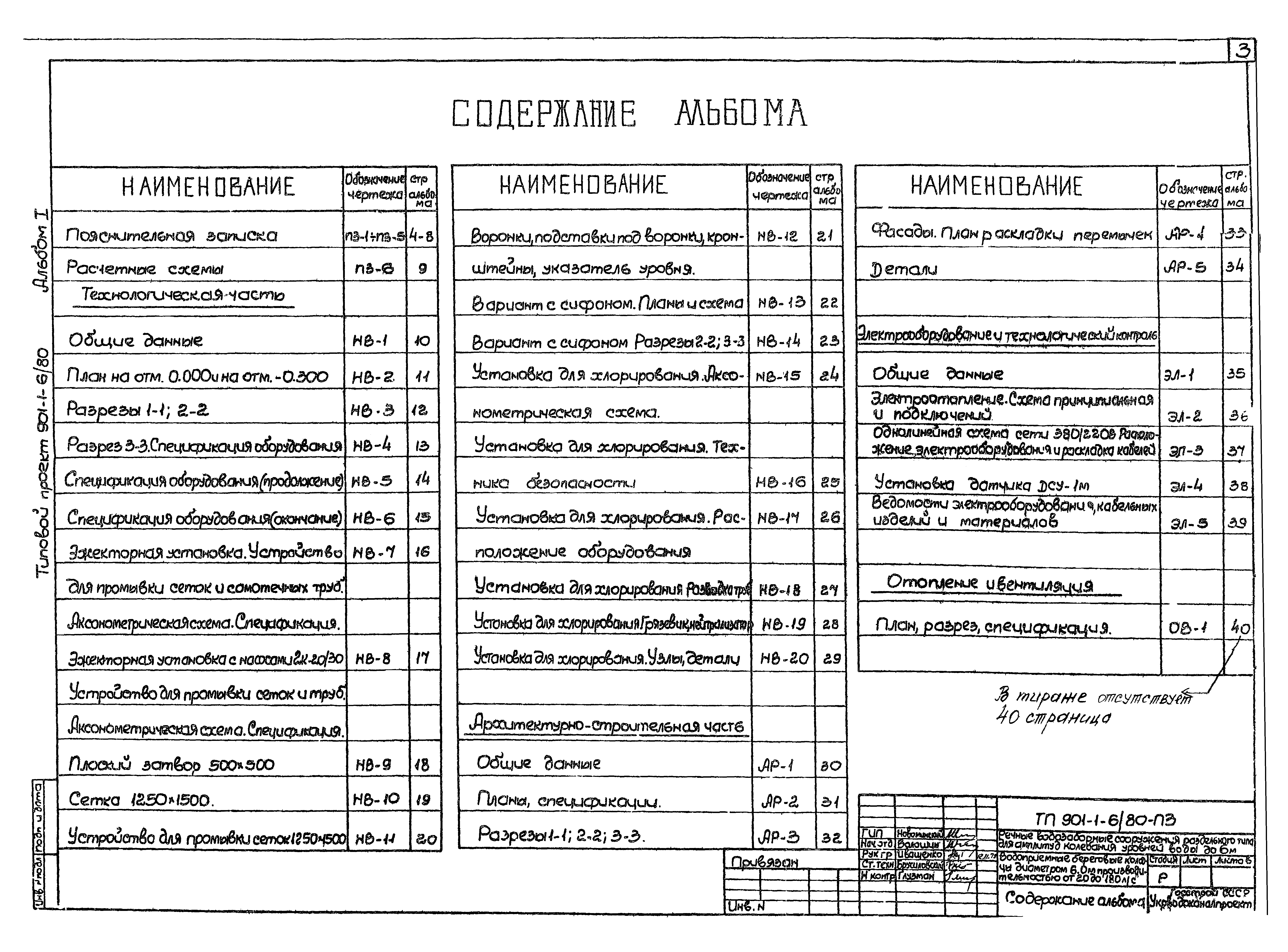 Типовой проект 901-1-6/80