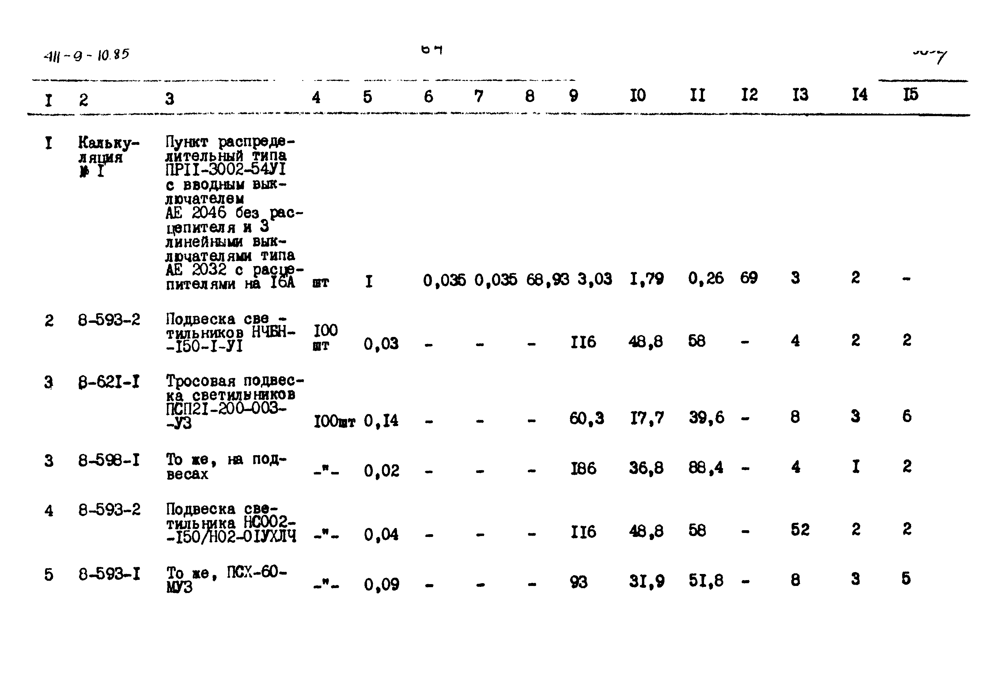 Типовой проект 411-9-10.85