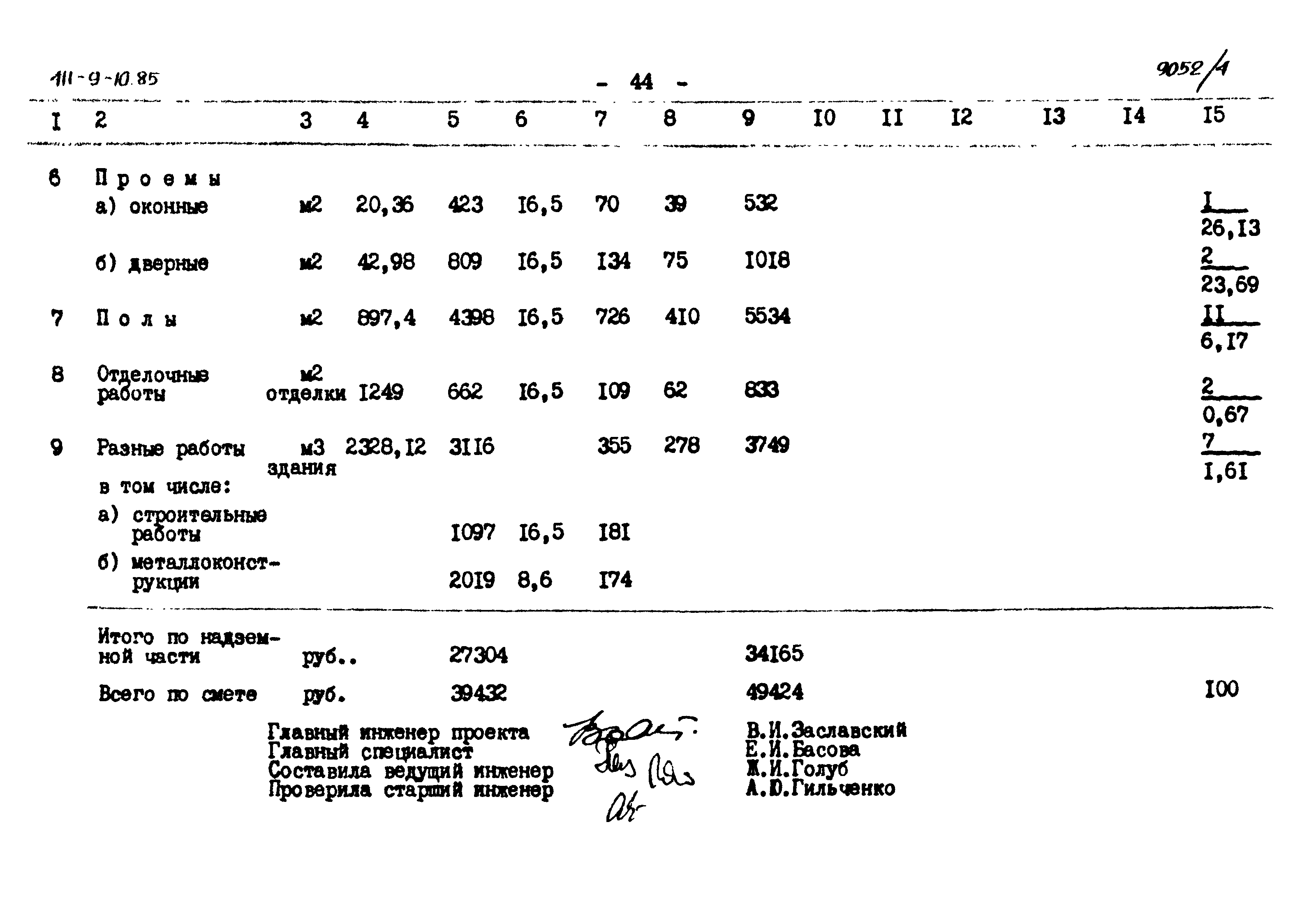 Типовой проект 411-9-10.85