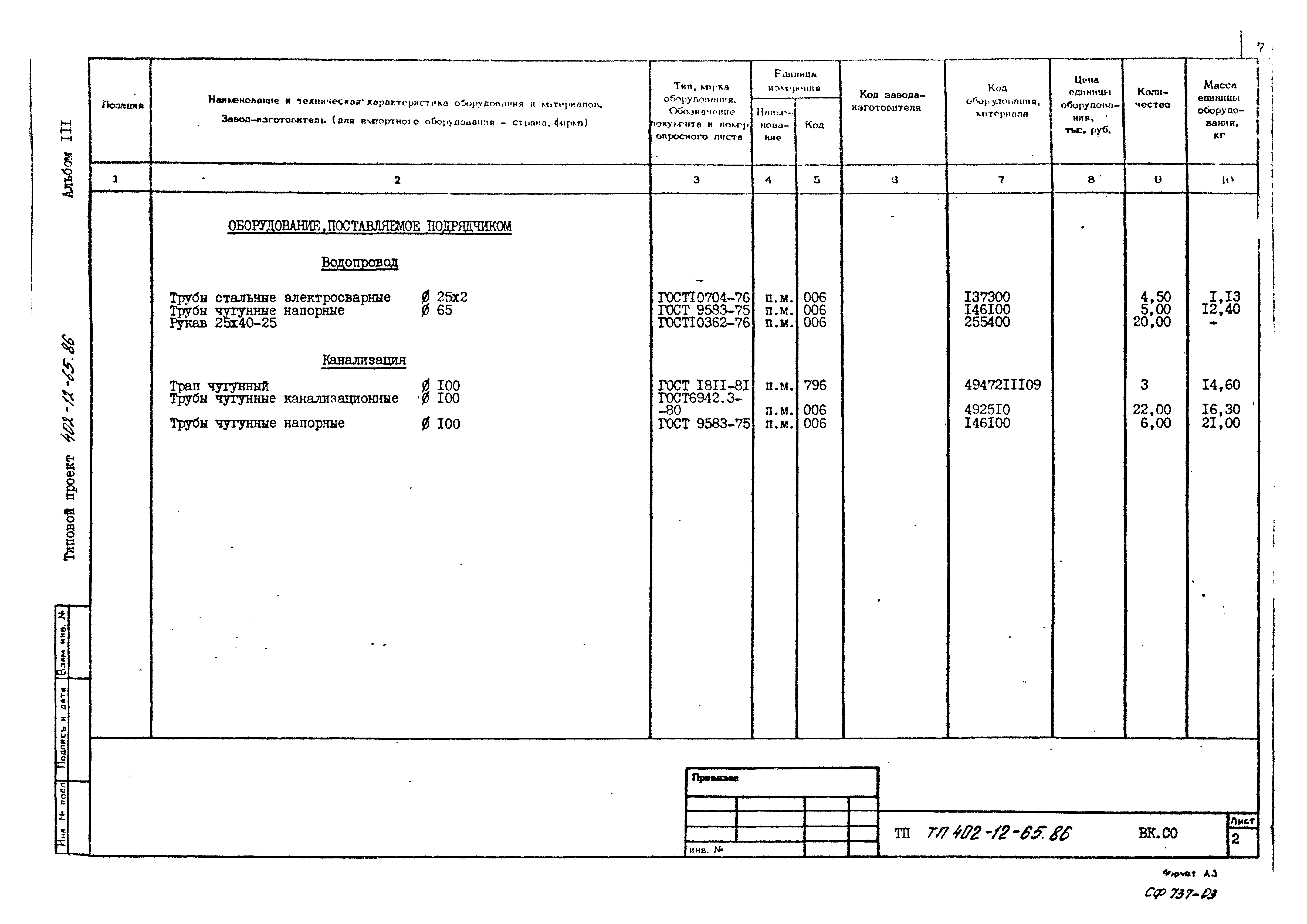 Типовой проект 402-12-65.86