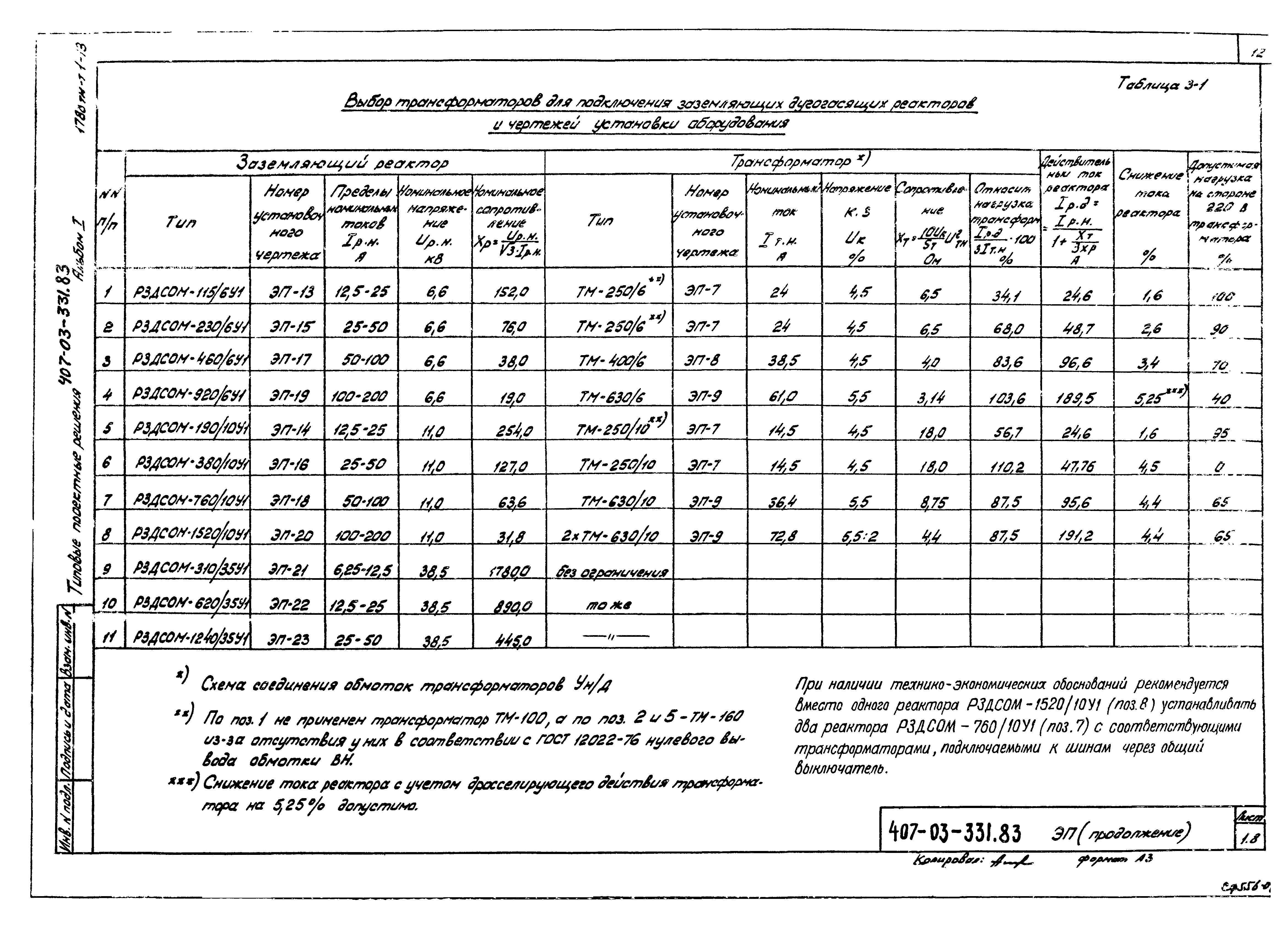 Типовые проектные решения 407-03-331.83