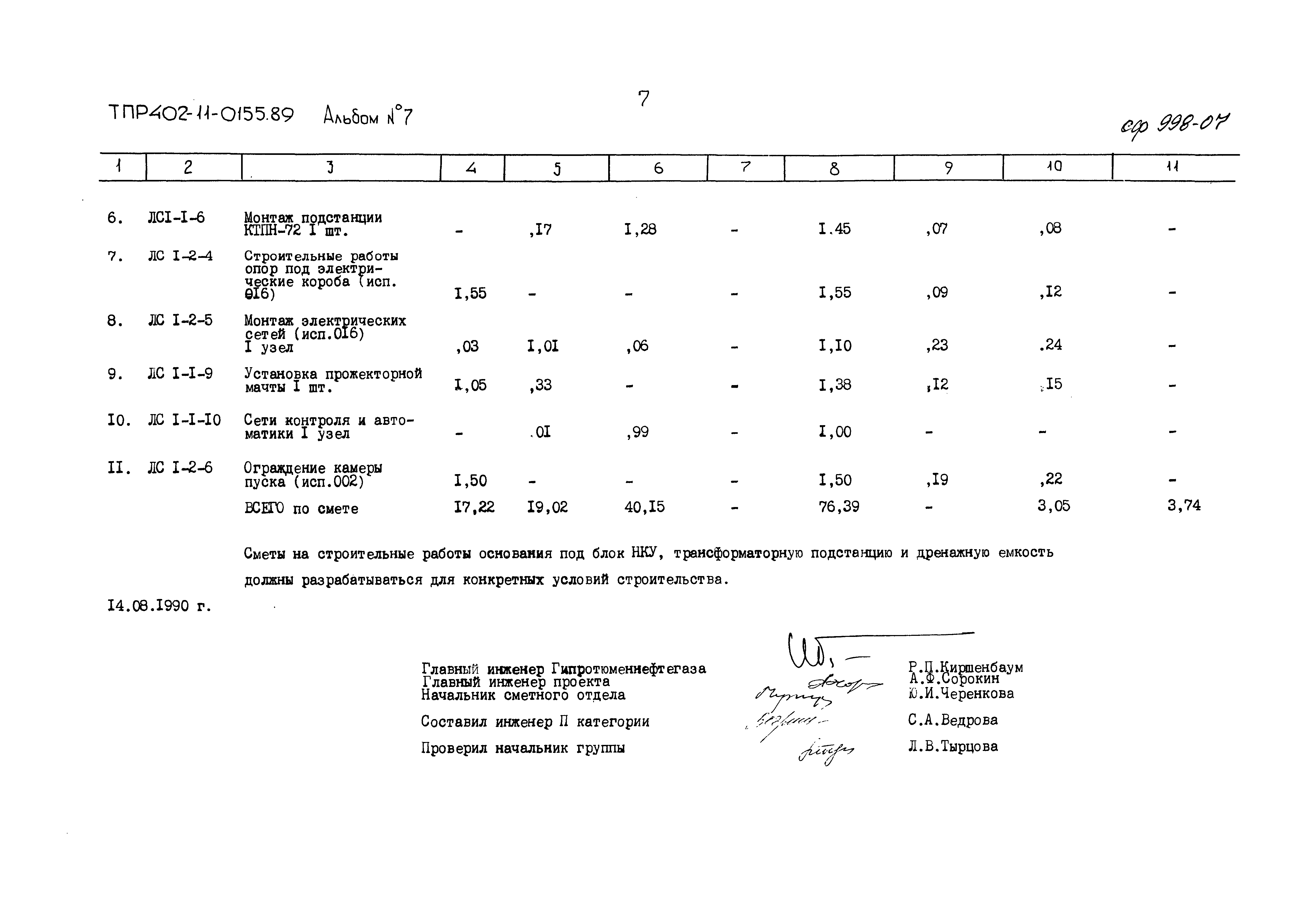 Типовые проектные решения 402-11-0155.89