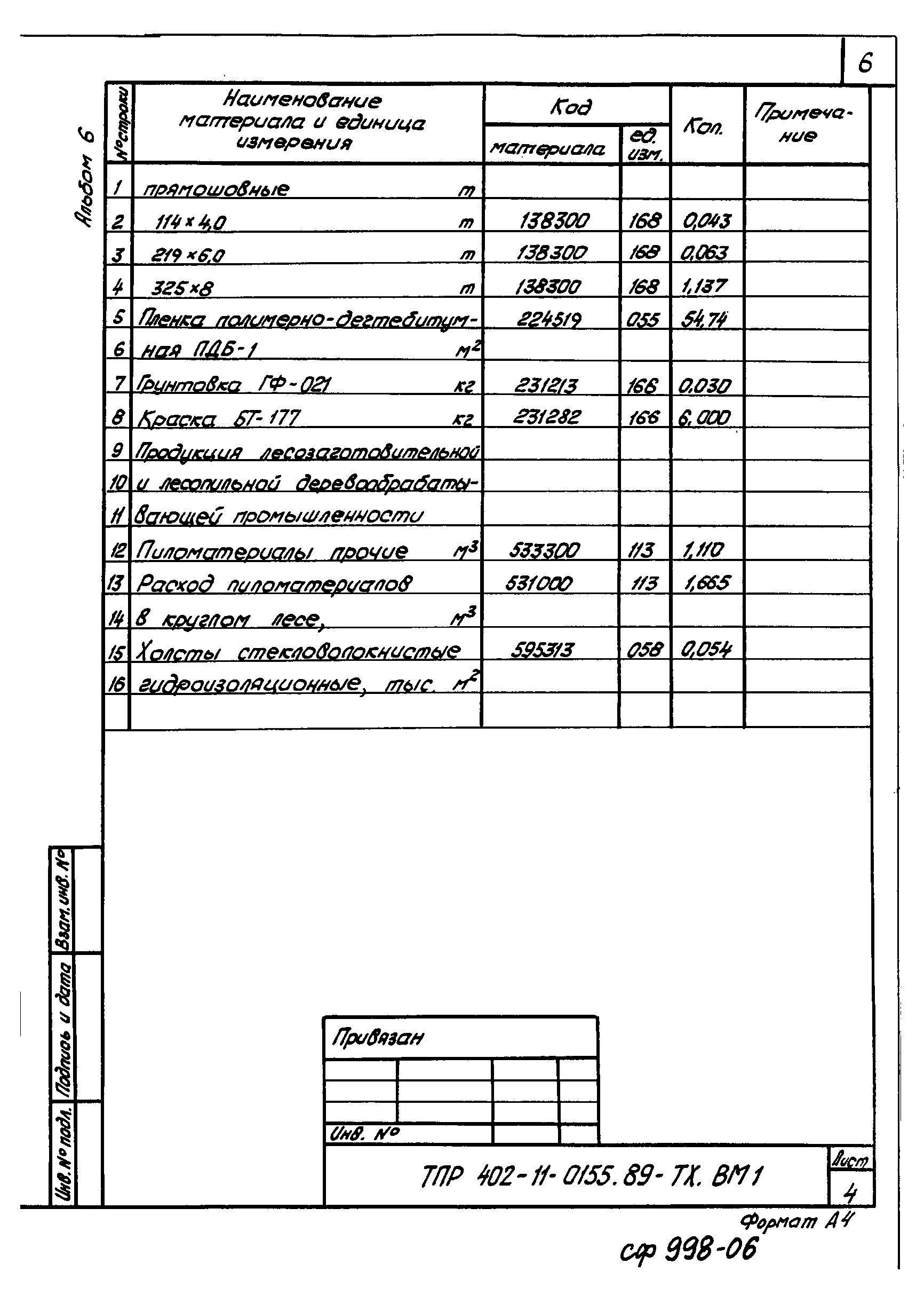 Типовые проектные решения 402-11-0155.89