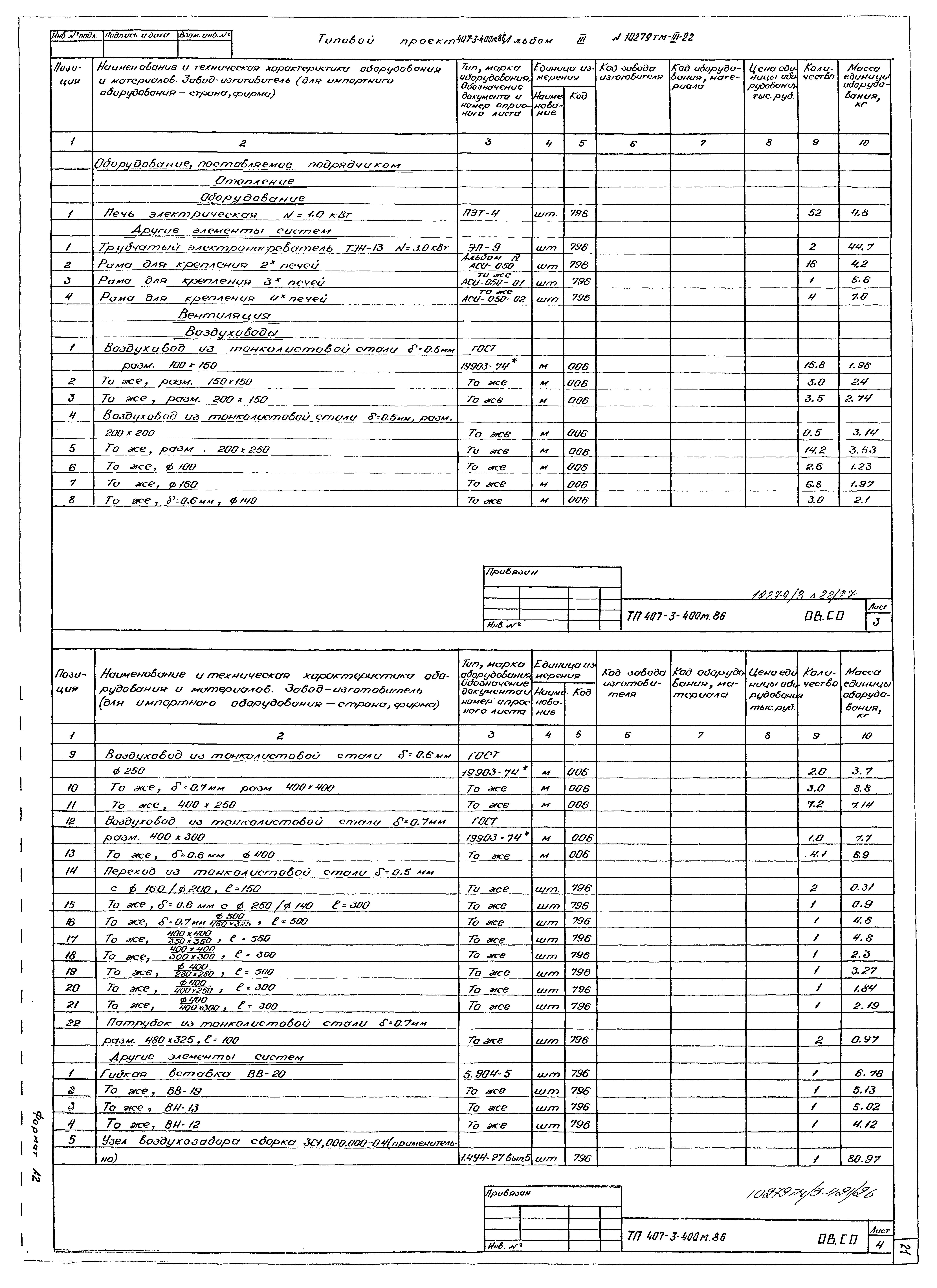 Типовой проект 407-3-400м.86