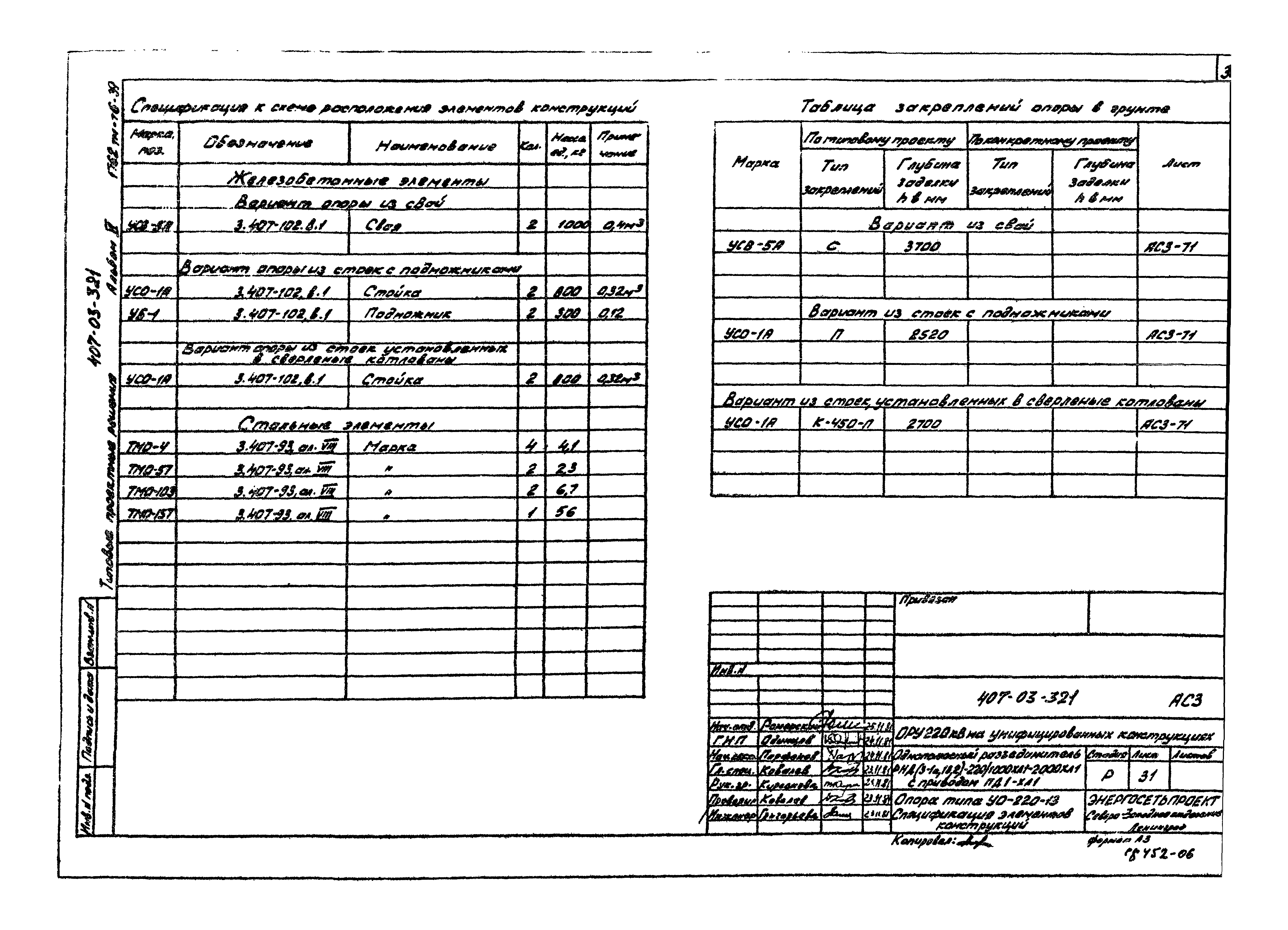 Типовые проектные решения 407-03-321