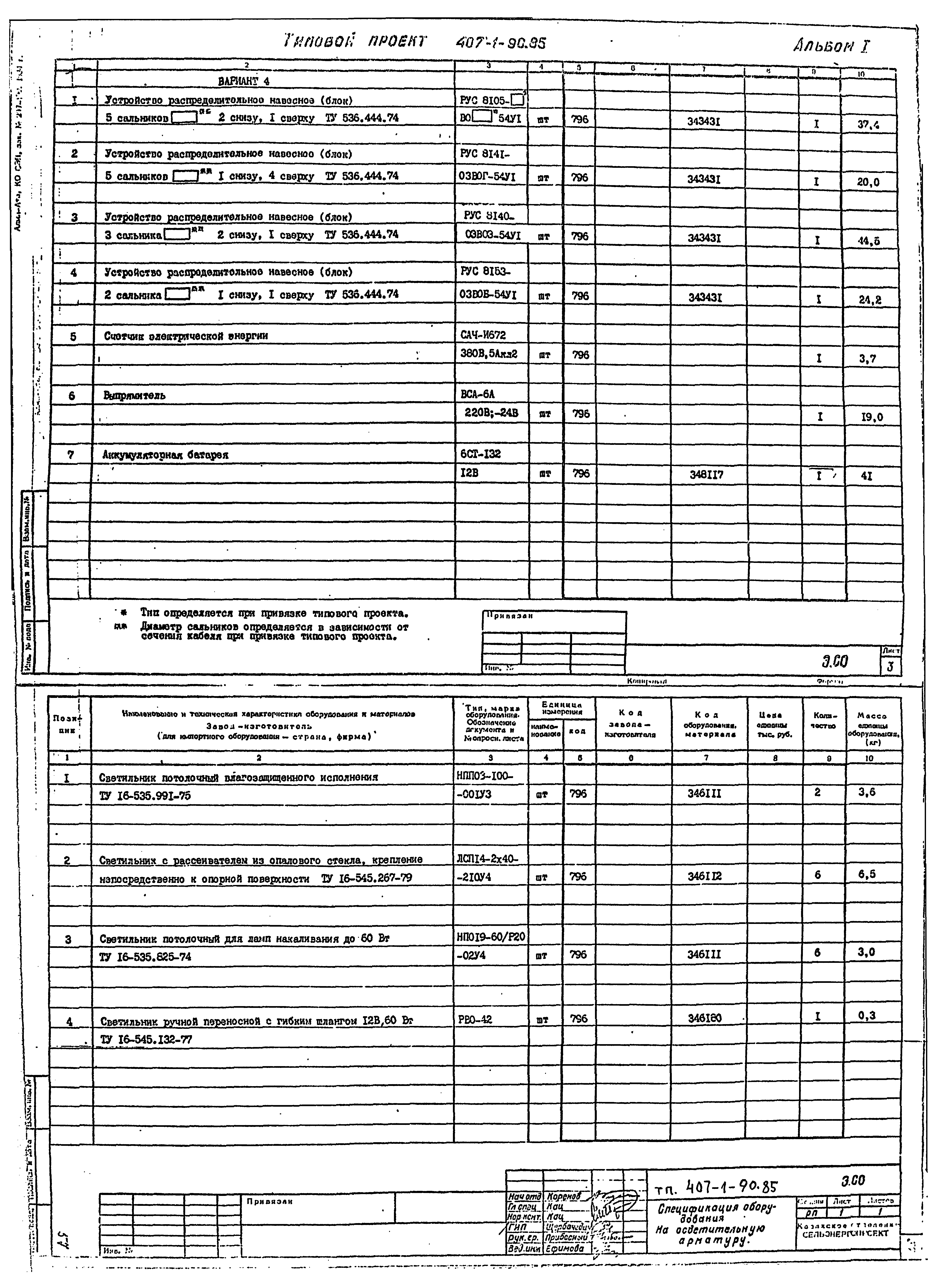 Типовой проект 407-1-90.85