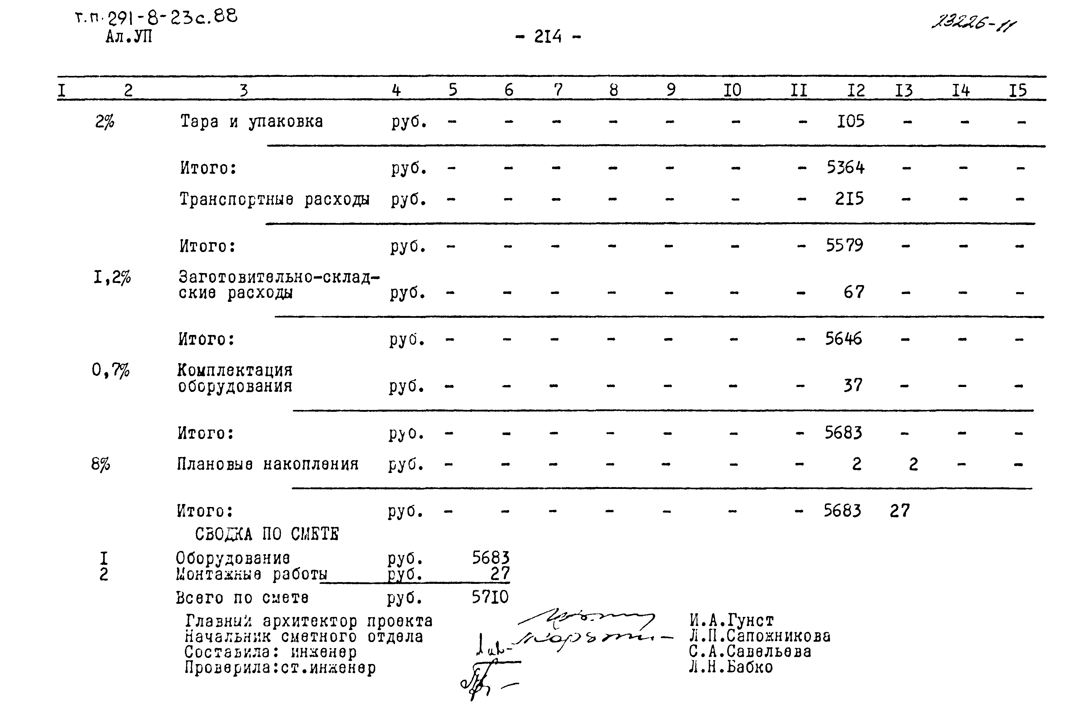 Типовой проект 291-8-23с.88