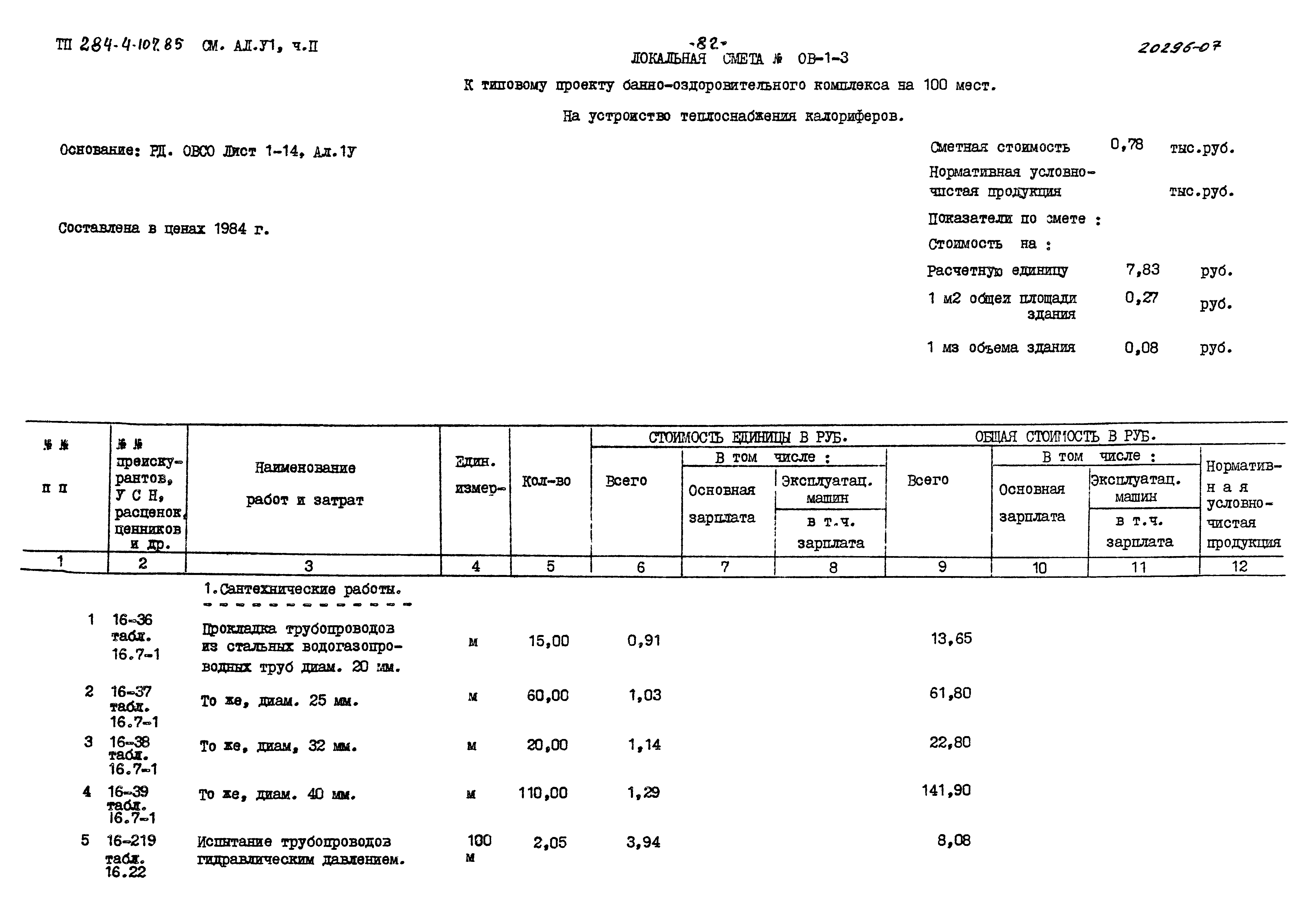 Типовой проект 284-4-107.85