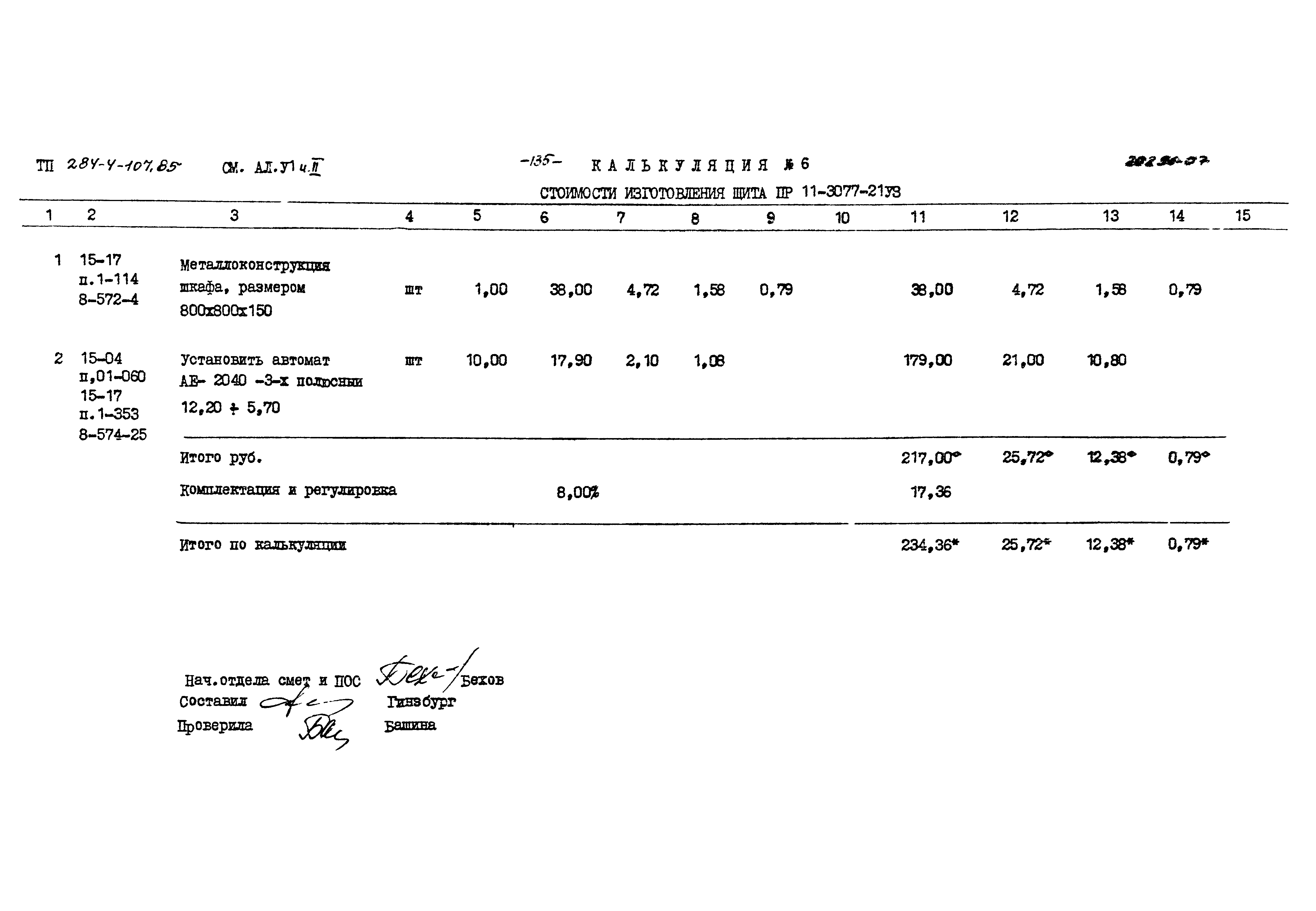 Типовой проект 284-4-107.85