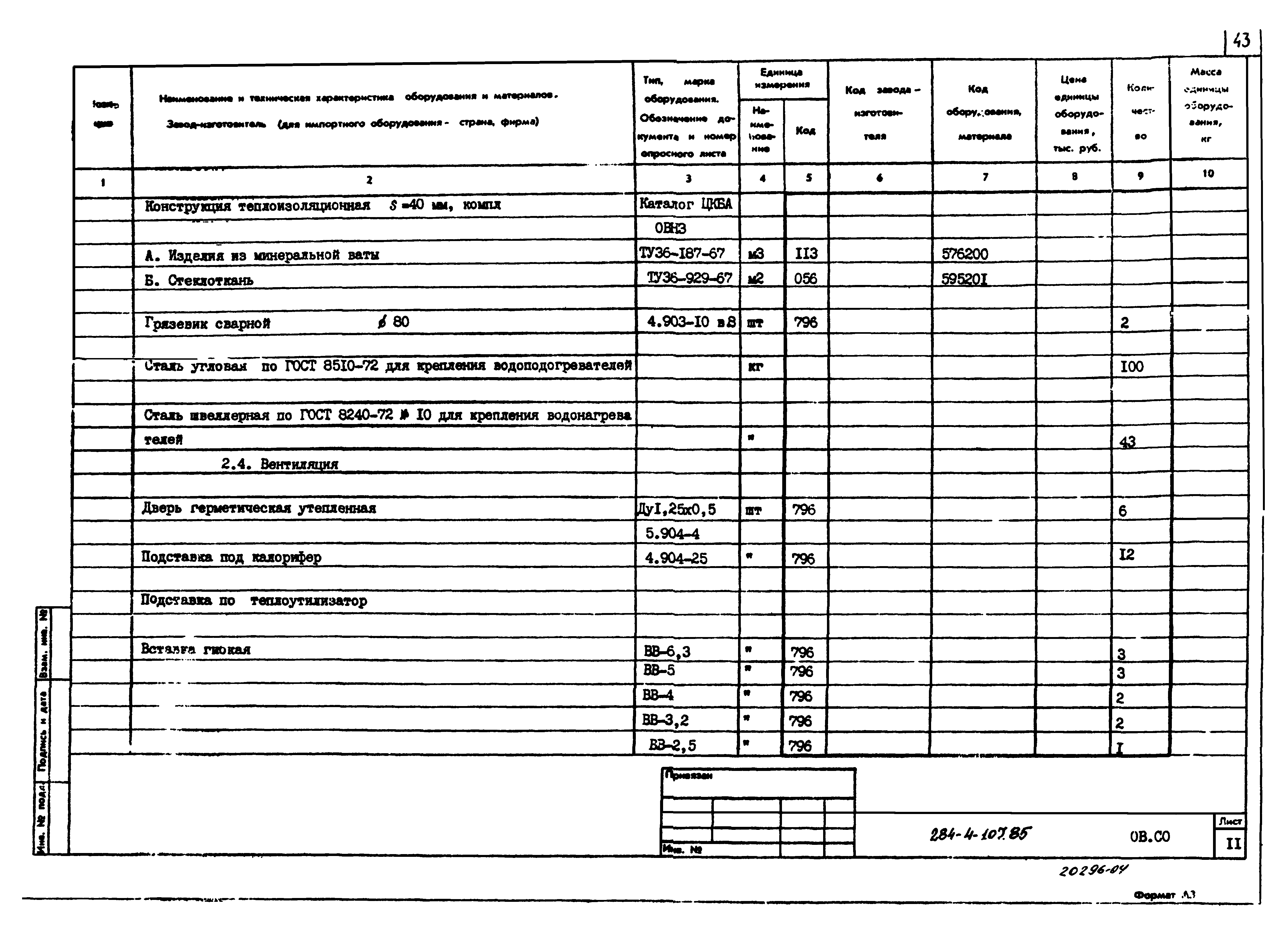 Типовой проект 284-4-107.85