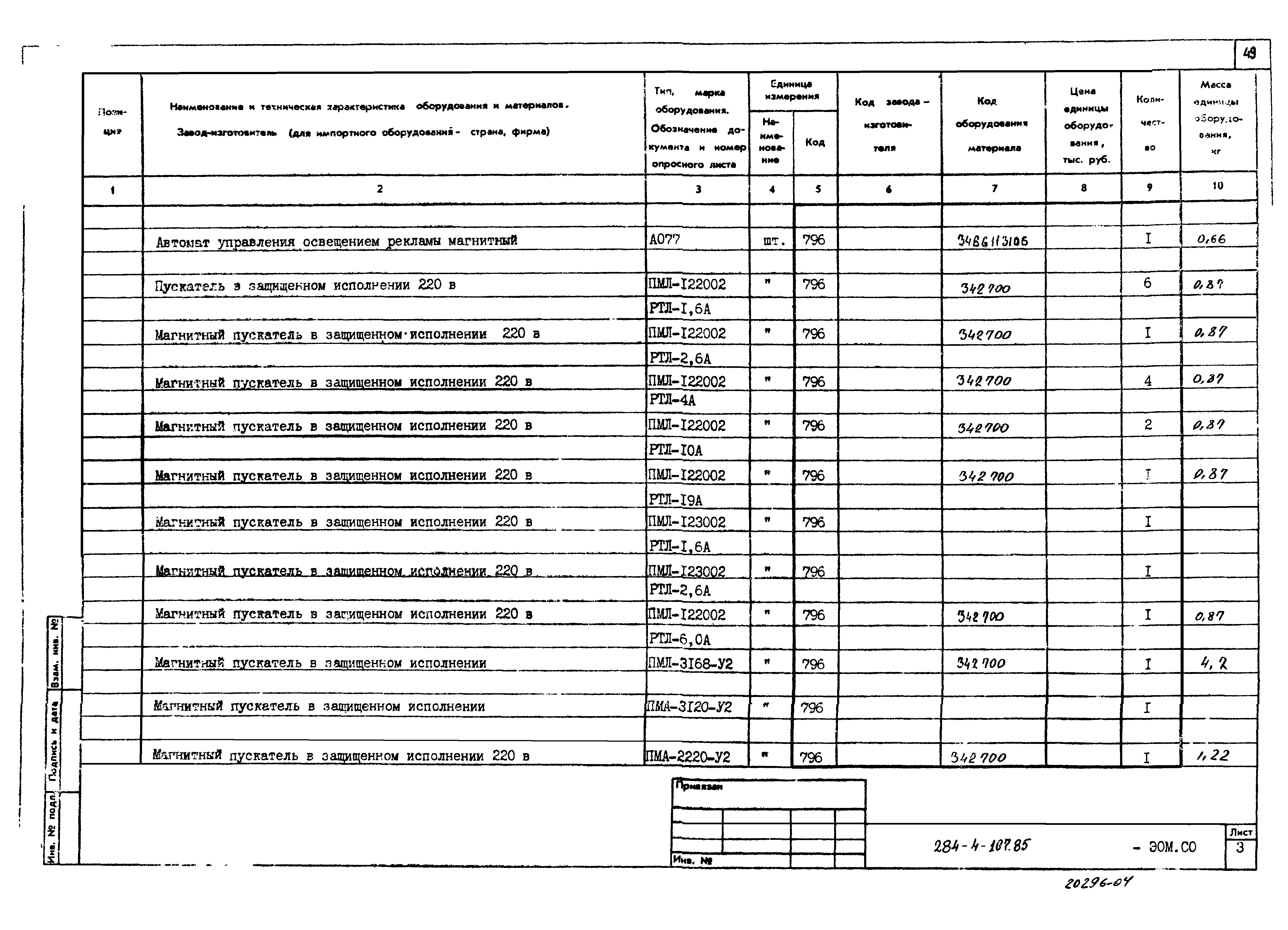 Типовой проект 284-4-107.85