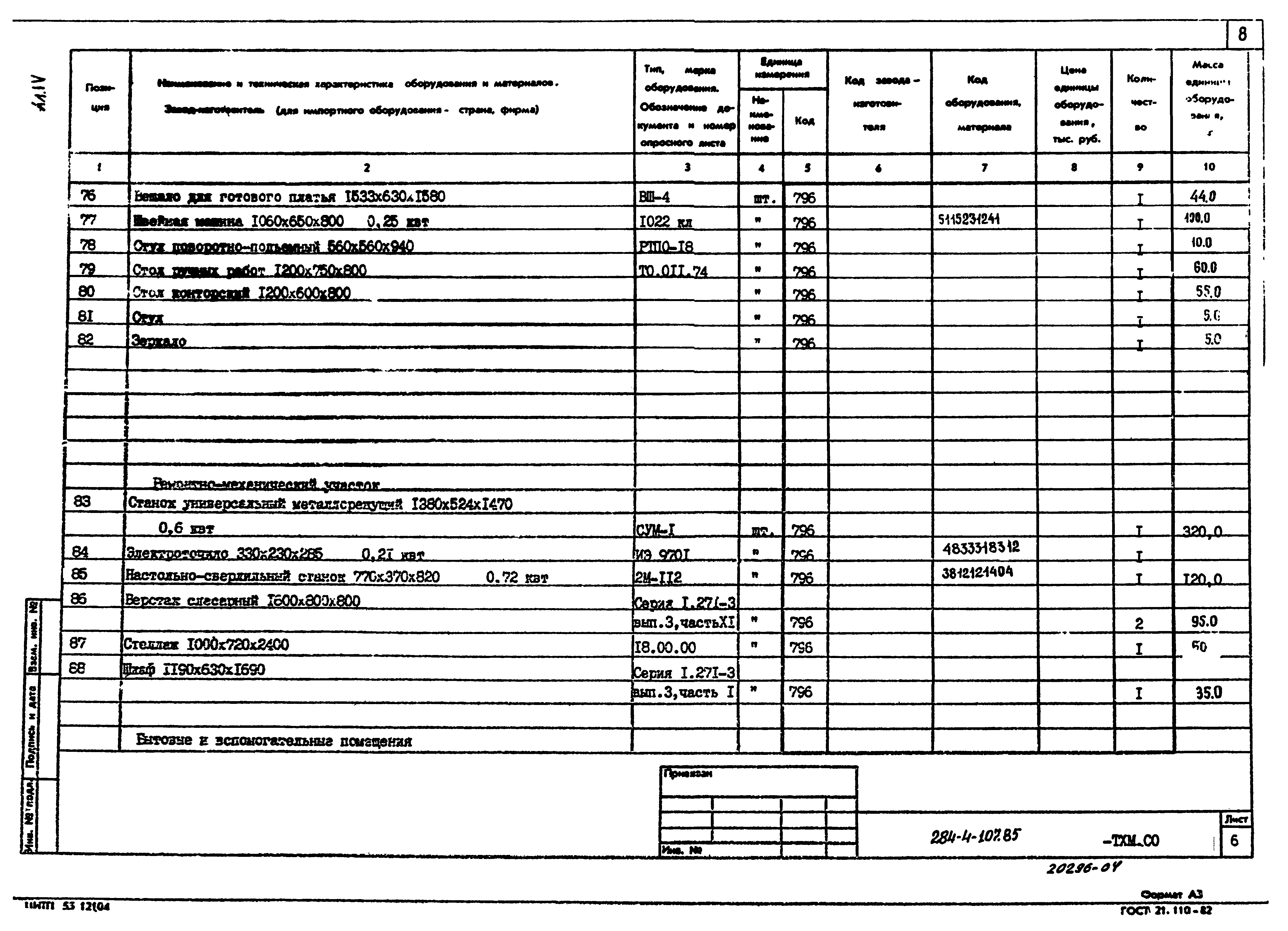 Типовой проект 284-4-107.85