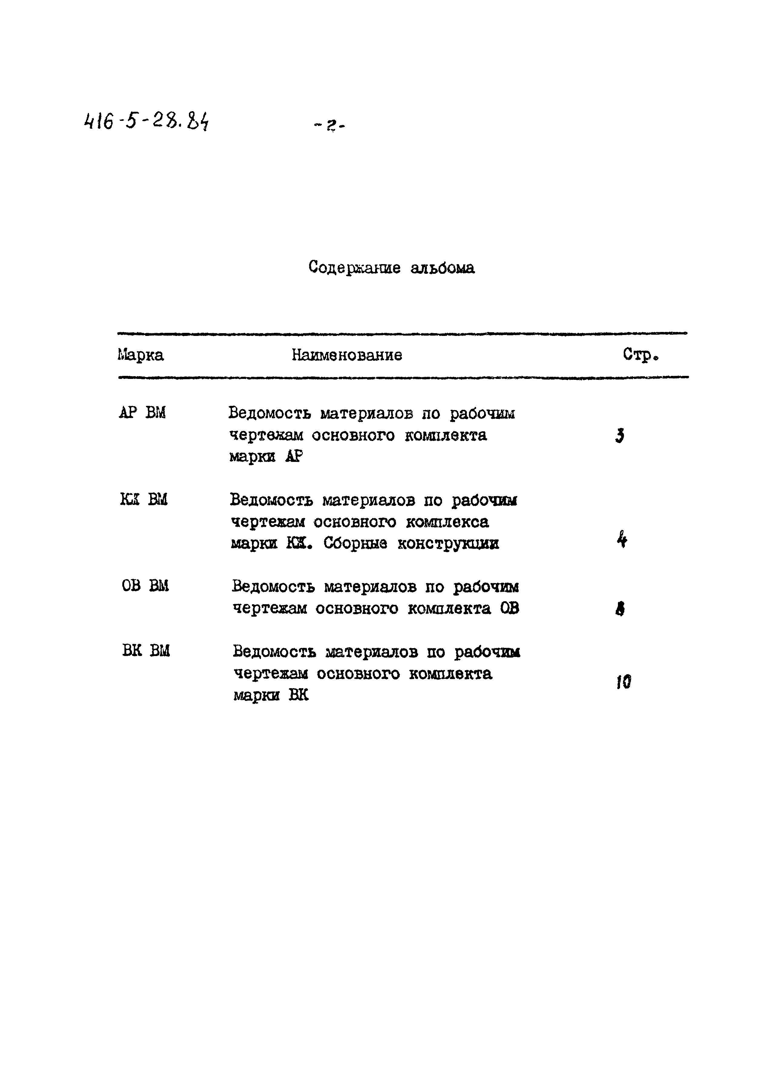 Типовой проект 416-5-28.84