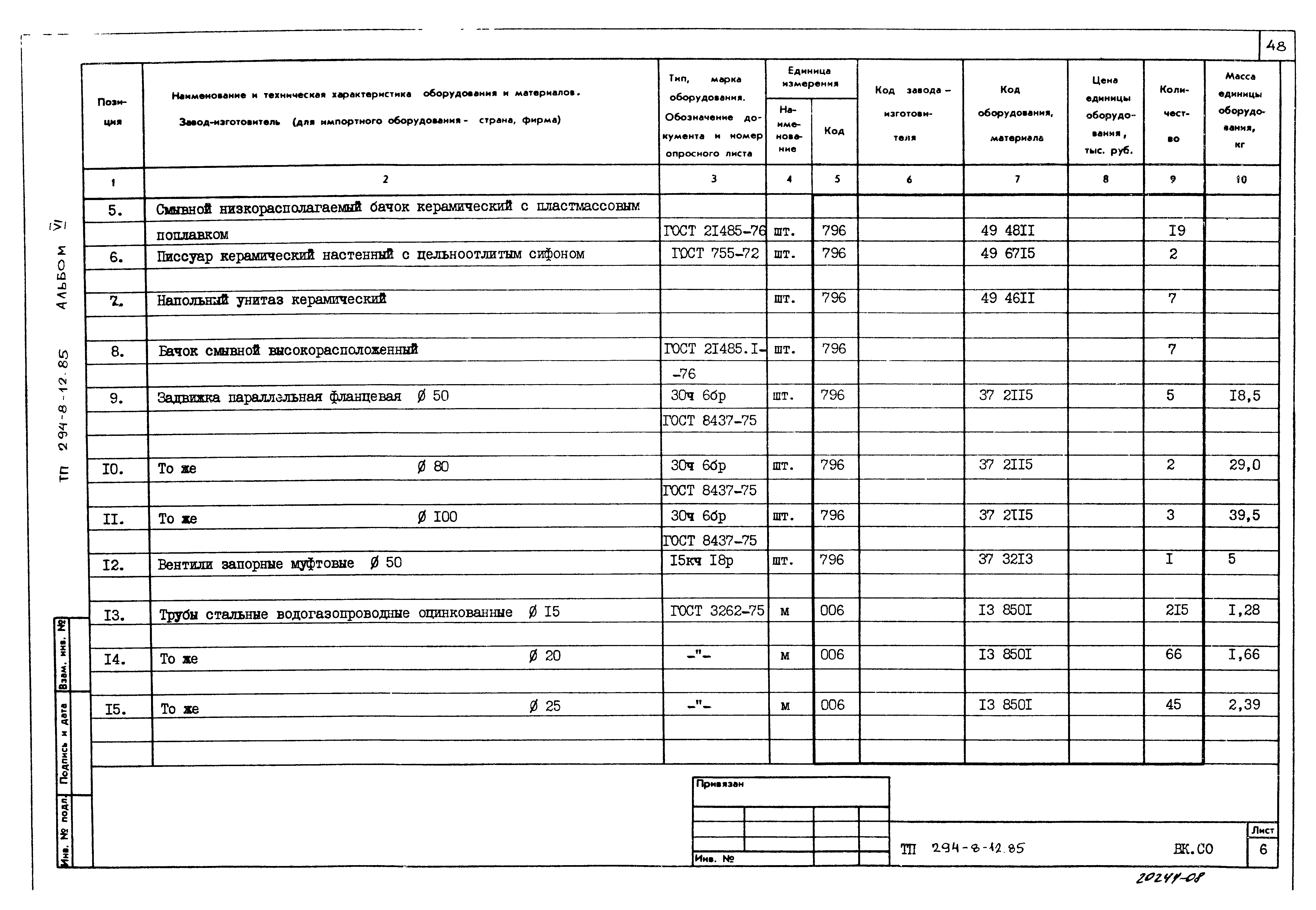 Типовой проект 294-8-12.85